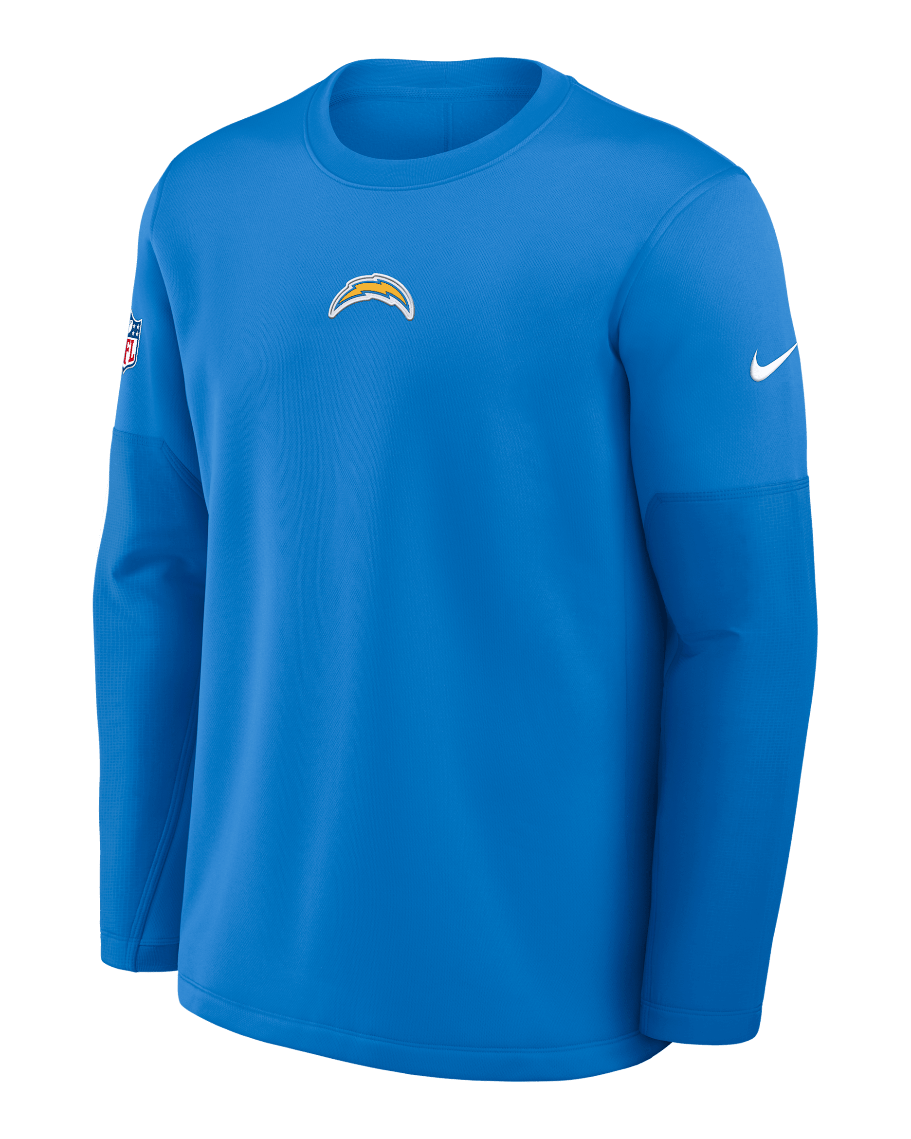 Los Angeles Chargers Scripted To Win Sideline Coach Men's Nike Therma-FIT NFL Long-Sleeve T-Shirt - Light Blue