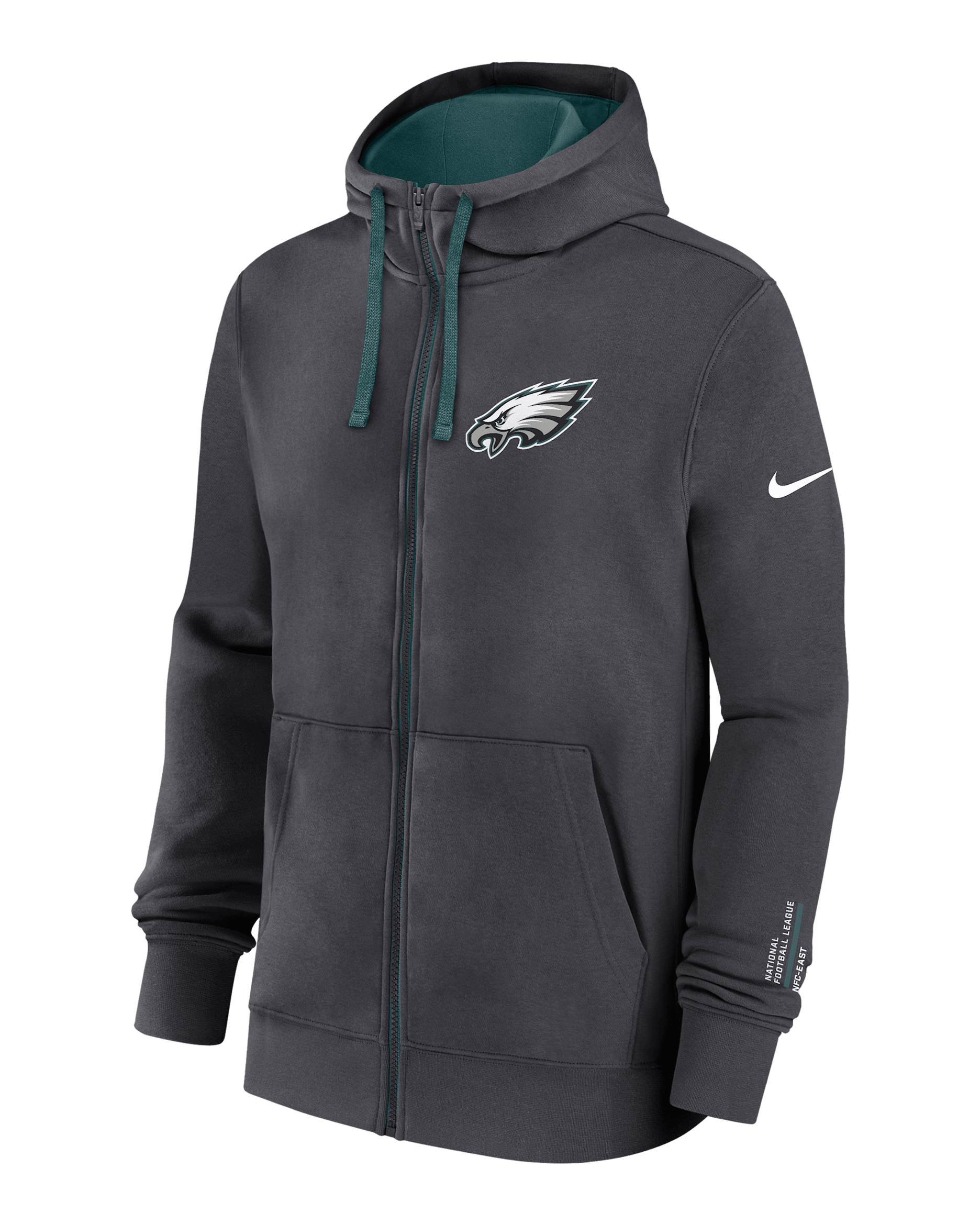 Philadelphia Eagles Playbook Page Club Men's Nike NFL Full-Zip Hoodie - Anthracite