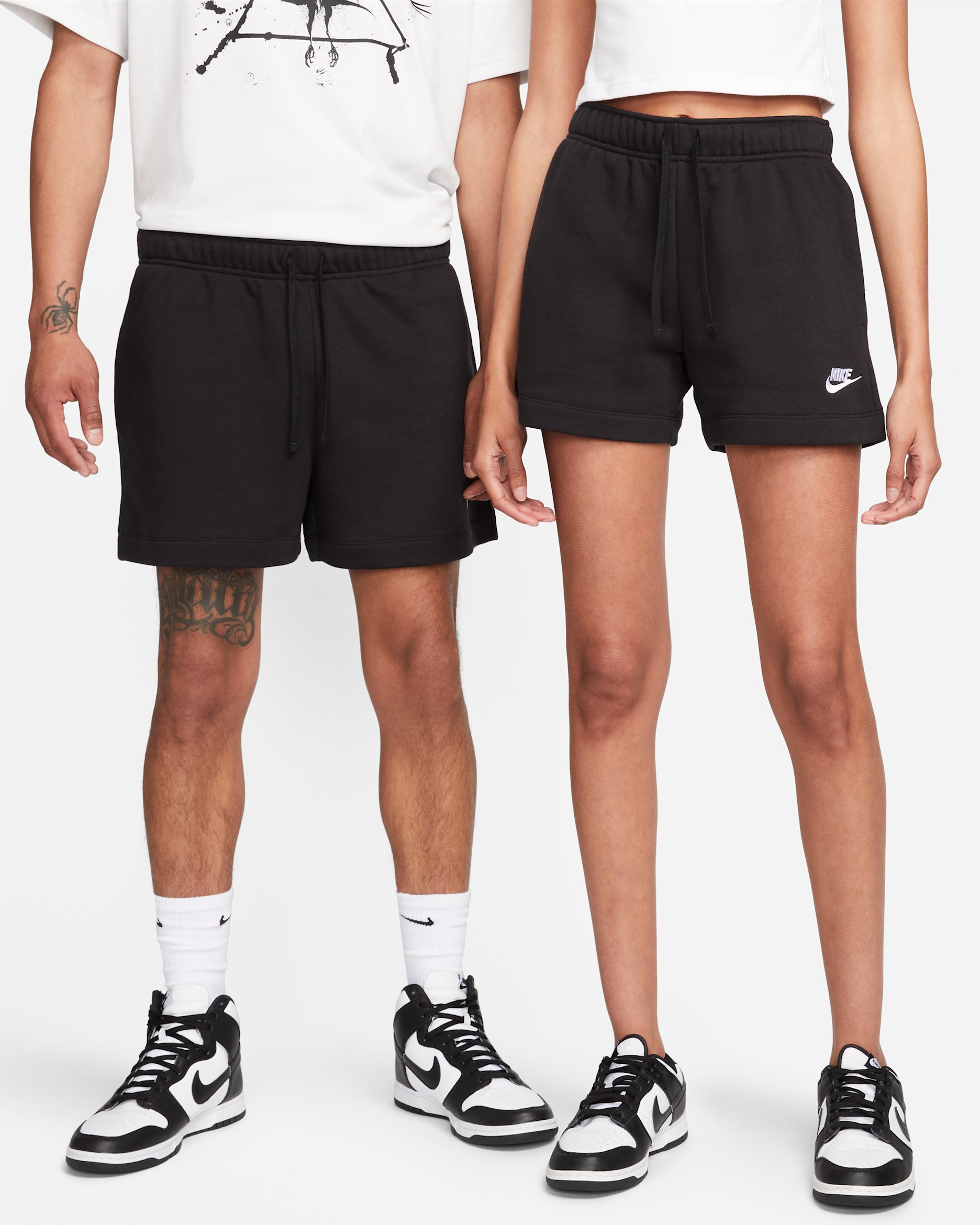 Nike Sportswear Club Fleece Women's Mid-Rise Shorts - Black/White