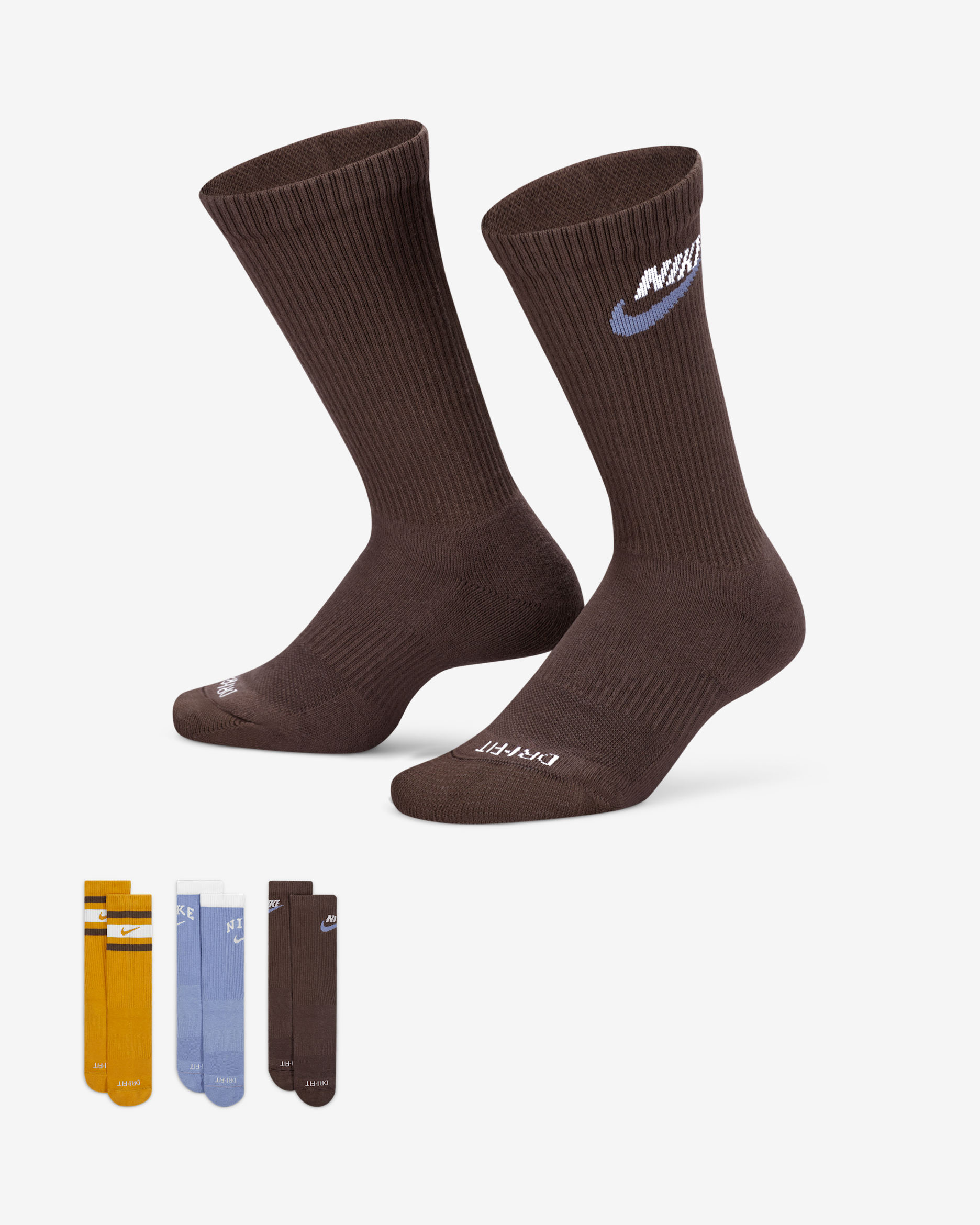 Nike Everyday Plus Cushioned Crew Socks - Multi-Colour