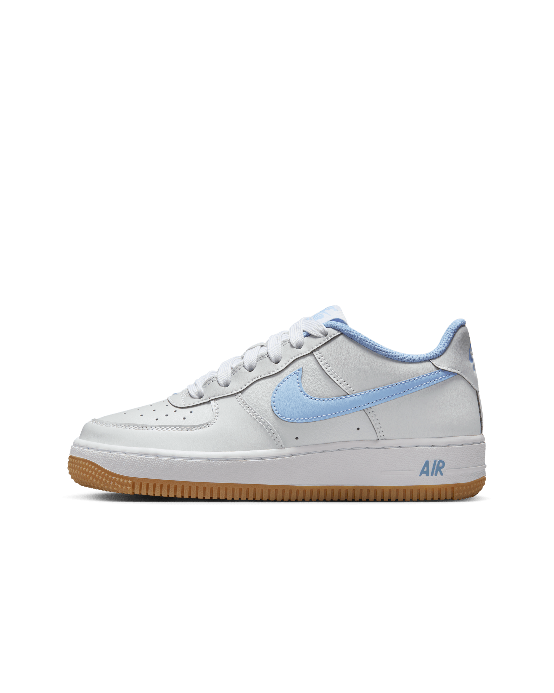 Nike Air Force 1 LV8 Big Kids' Shoes - Photon Dust/White/Gum Medium Brown/Psychic Blue