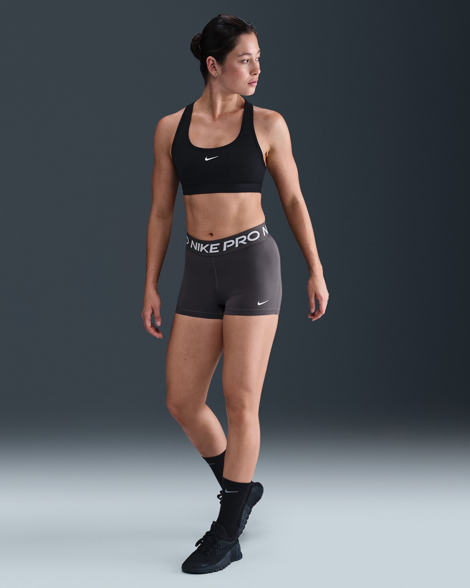 Nike Pro Women's 8cm (approx.) Shorts - Thunder Grey/White