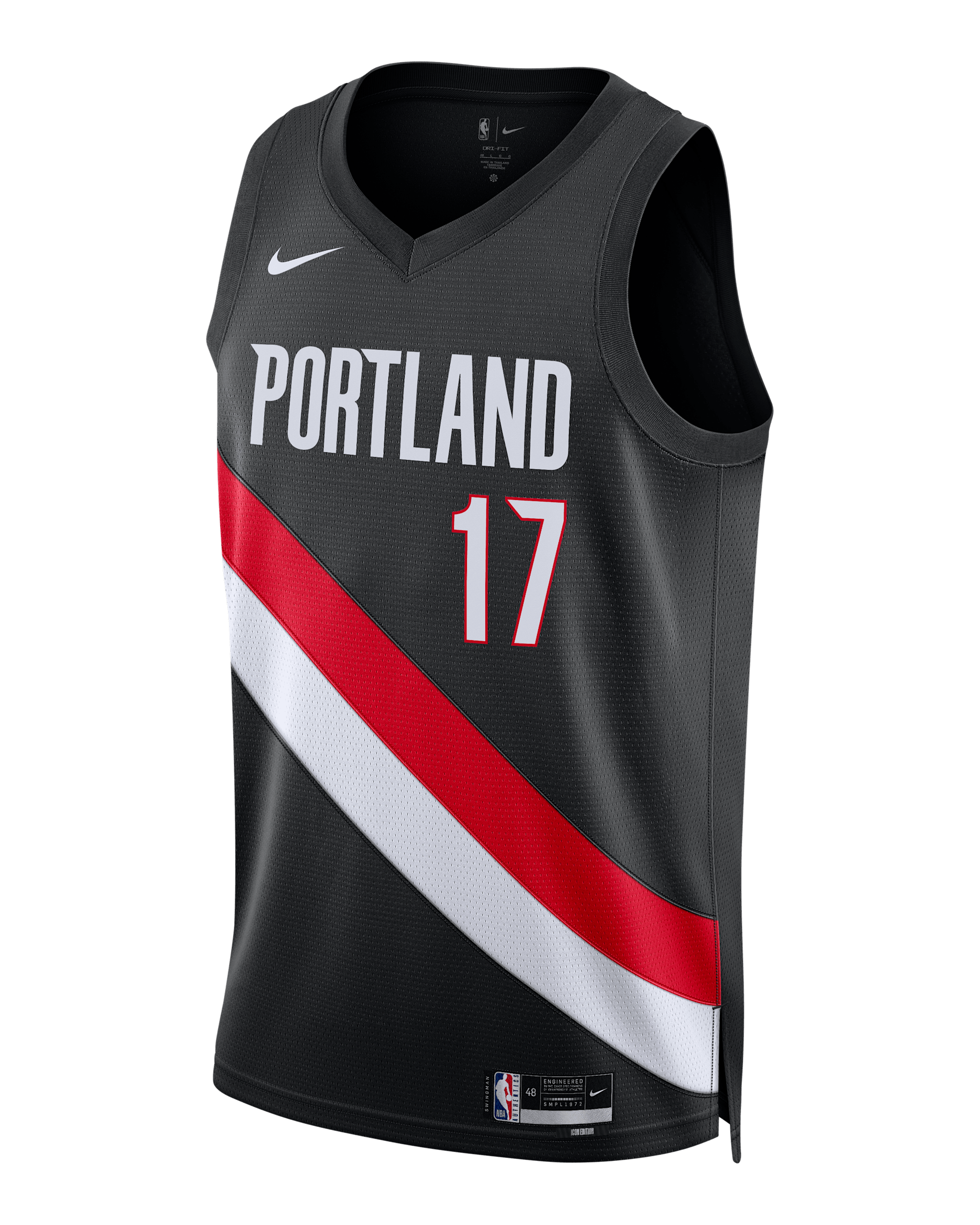 Jersey Nike Dri-FIT de la NBA Swingman para hombre Shaedon Sharpe Portland Trail Blazers Icon Edition - Negro