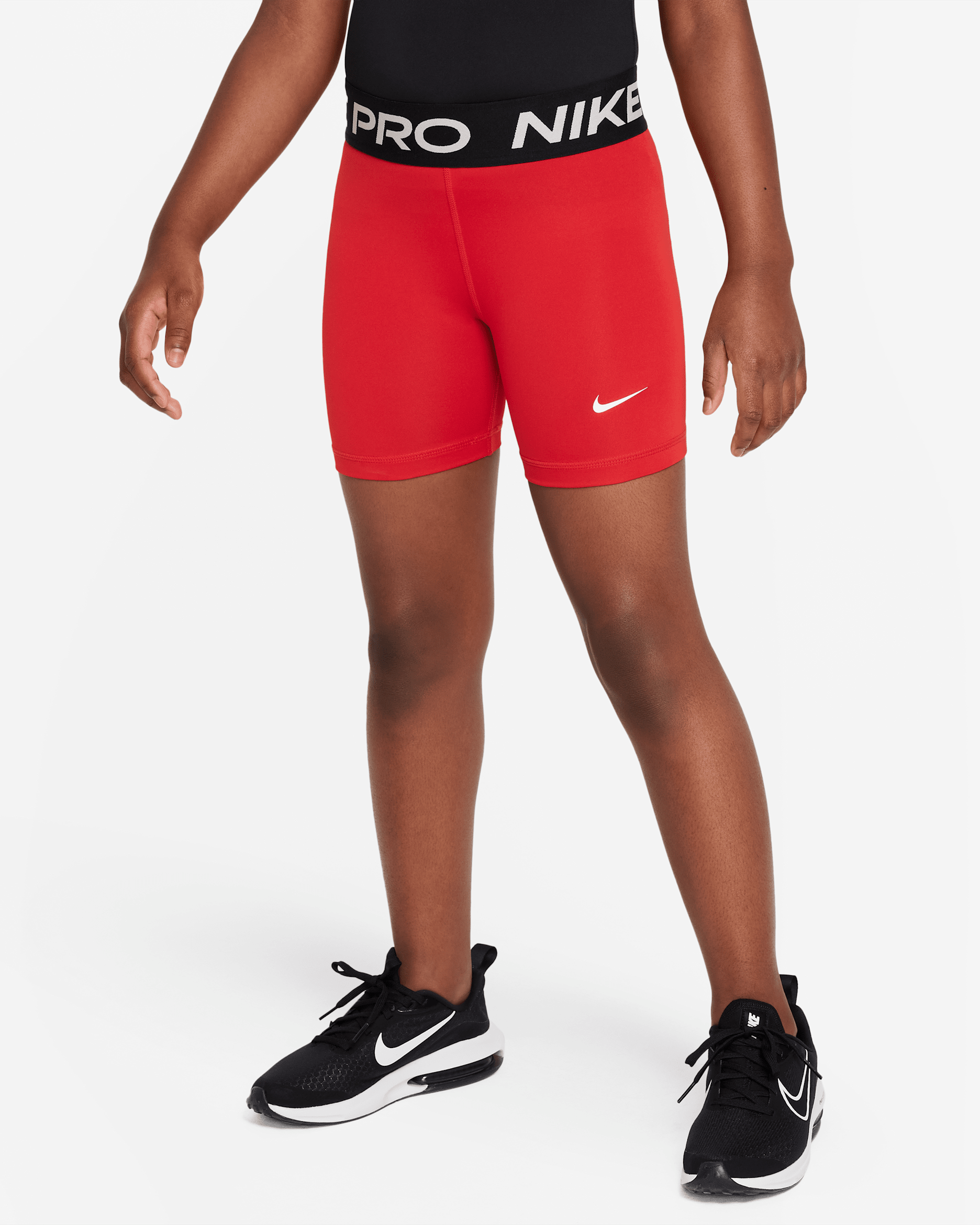 Shorts Dri-FIT de 13 cm para niña talla grande Nike Pro - Rojo universitario/Blanco