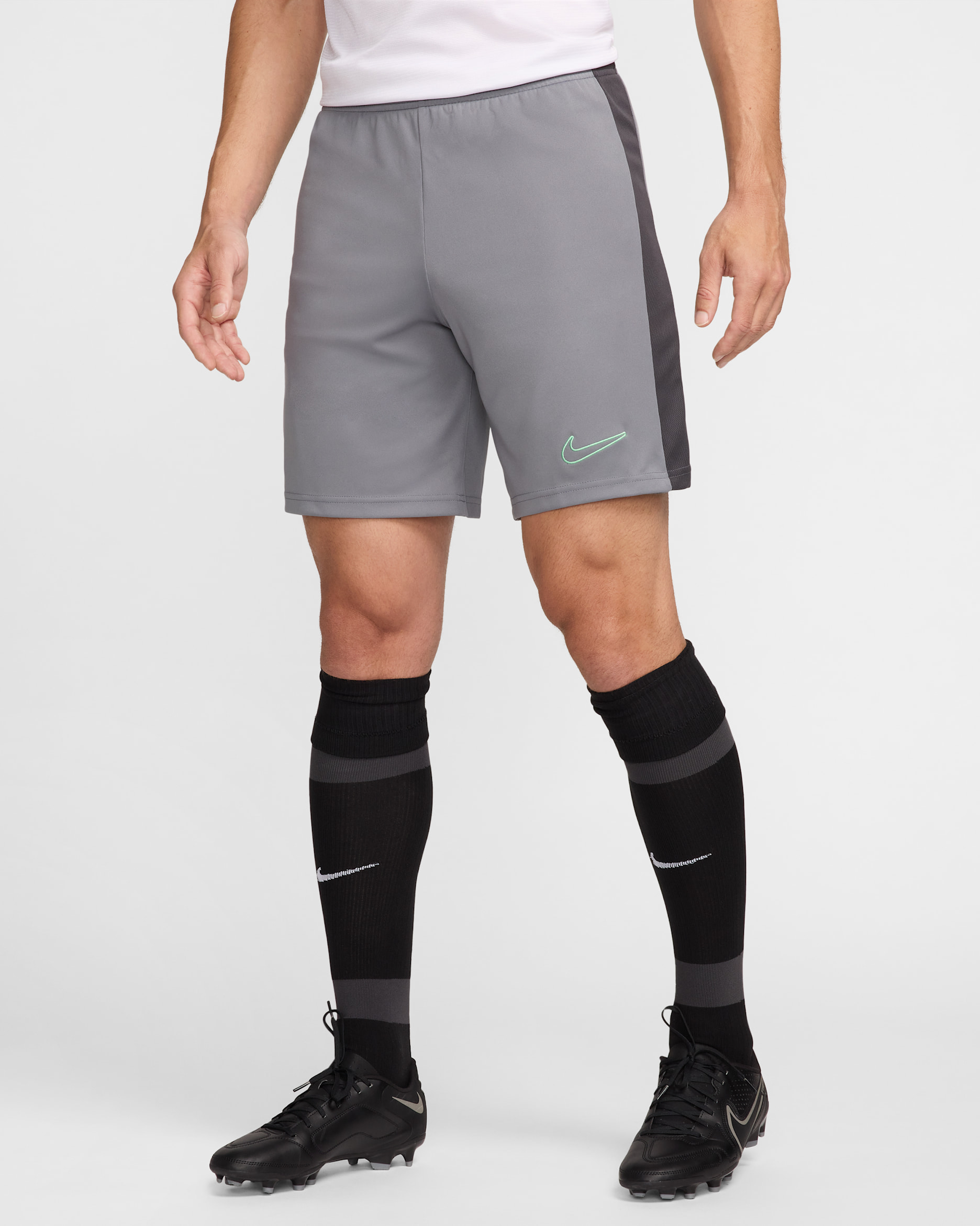 Short de foot Nike Dri-FIT Academy pour homme - Smoke Grey/Dark Smoke Grey/Vapor Green