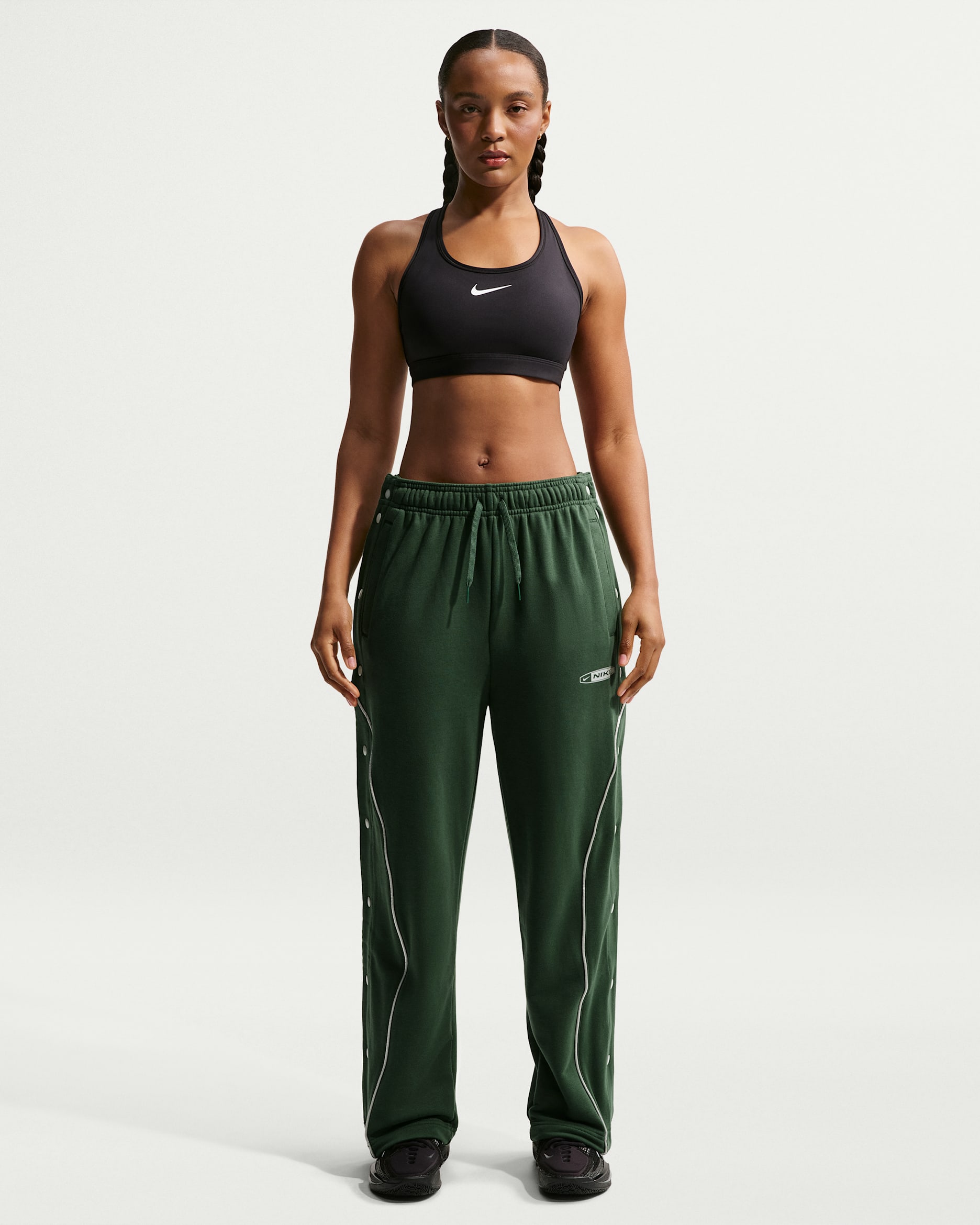 Nike Women's Fleece Tearaway Pants - Fir/Light Silver