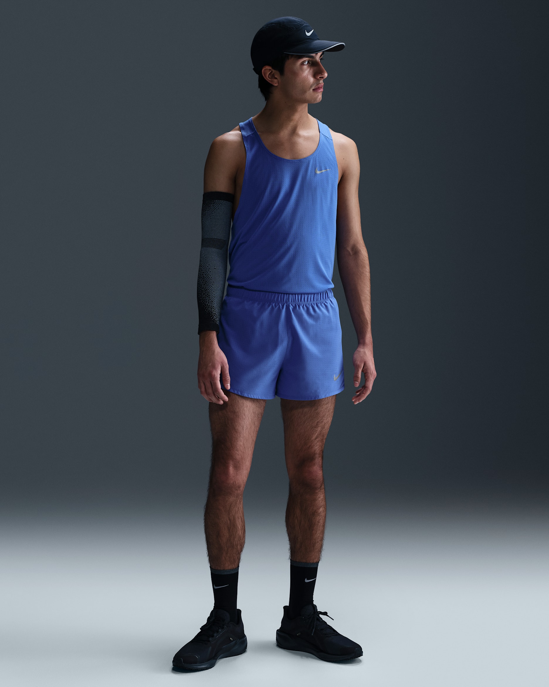 Short de running avec sous-short intégré 8 cm Dri-FIT Nike Fast pour homme - Comet Blue/Noir