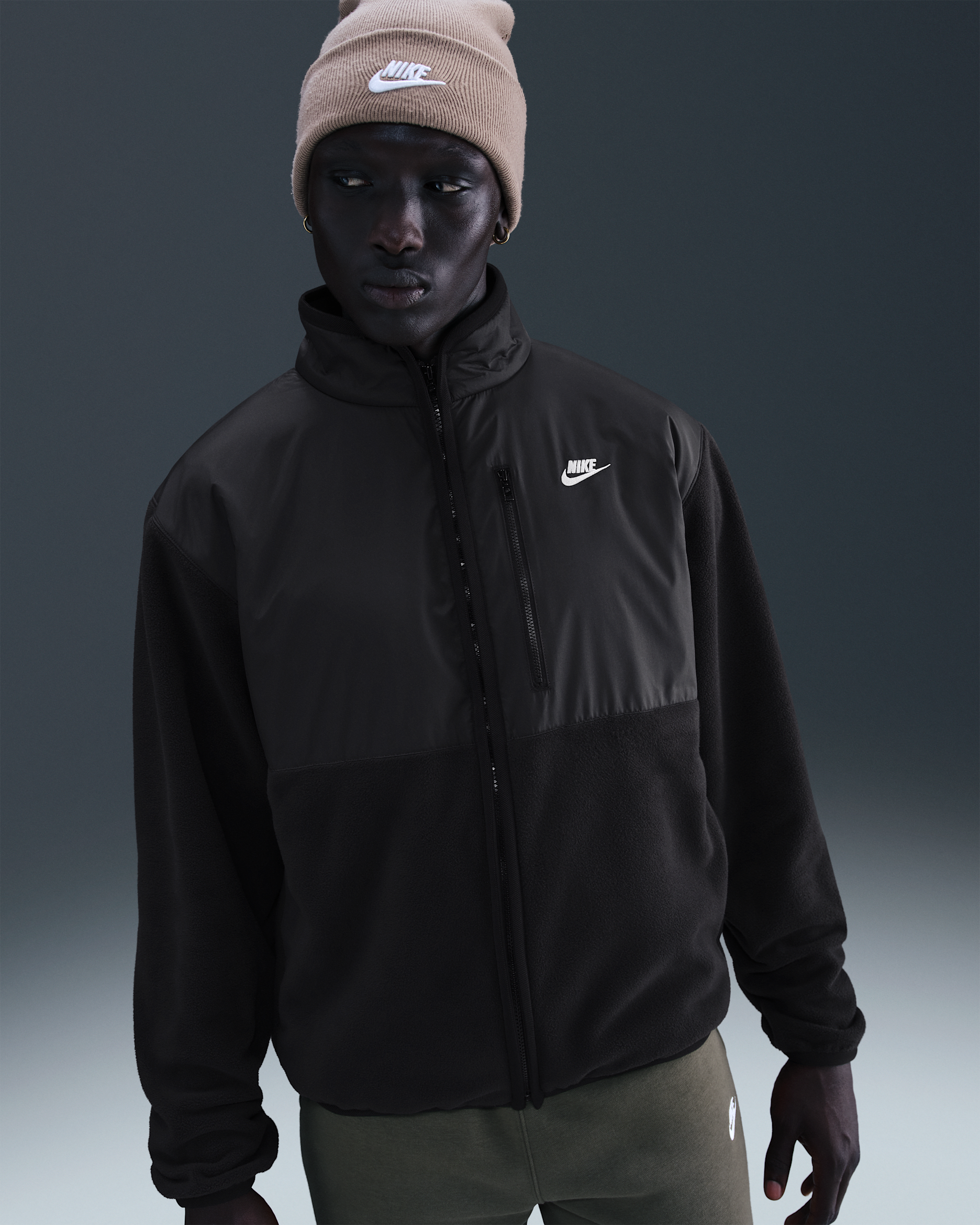 Nike Sportswear Club Jaqueta amb cremallera completa per a l'hivern - Home - Negre/Negre/Blanc