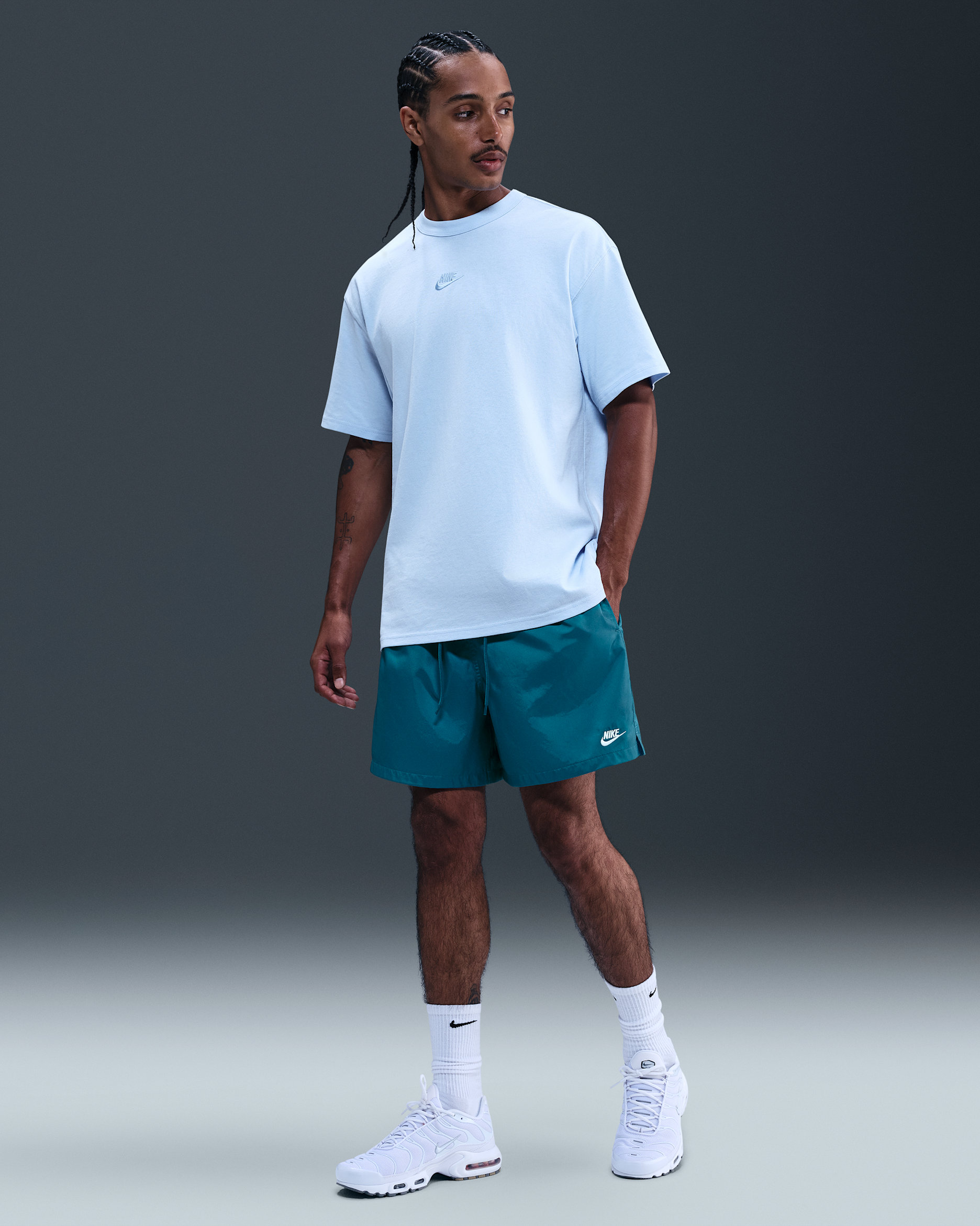Shorts de tejido Woven Flow para hombre Nike Club - Verde abismo/Blanco