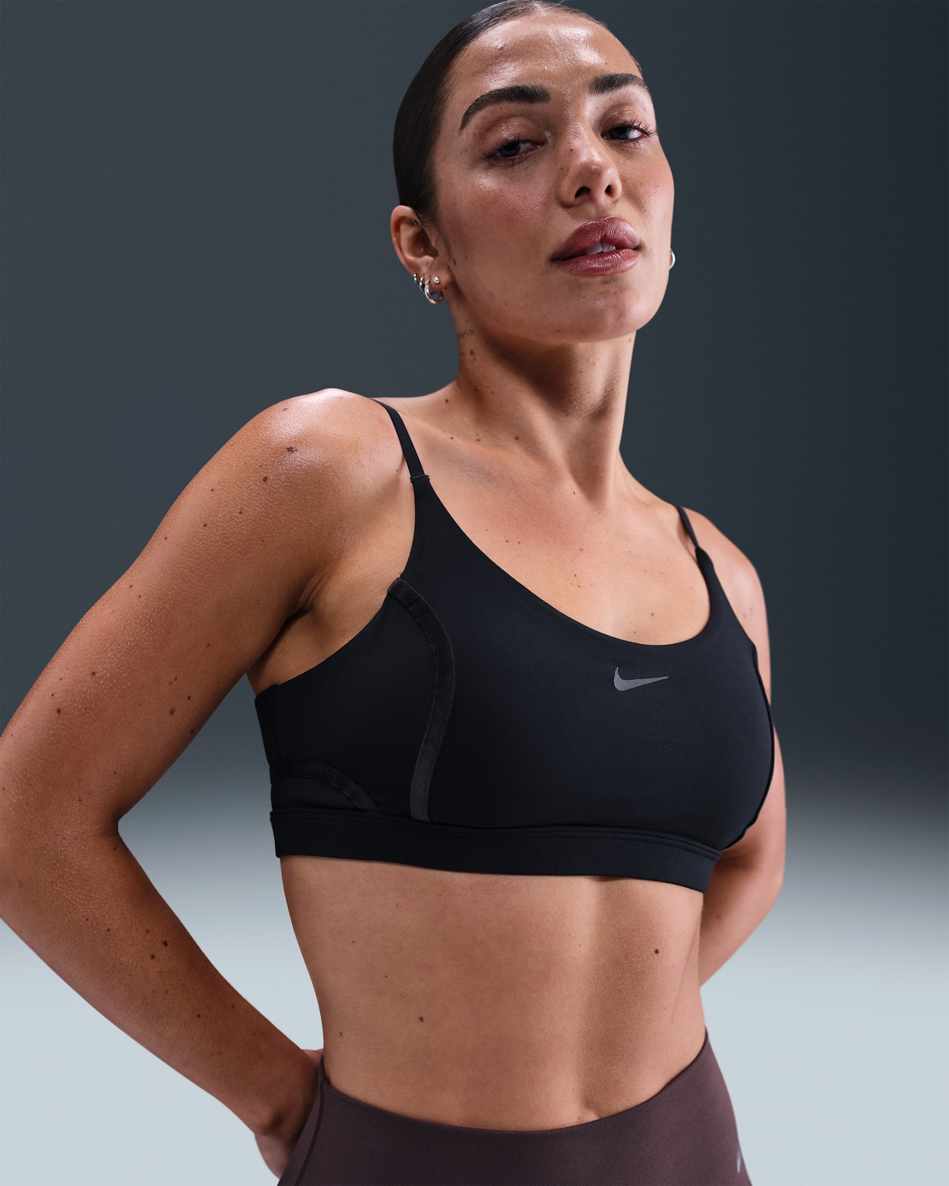 Nike One Women's Light-Support Padded Sports Bra - Black/Dark Smoke Grey