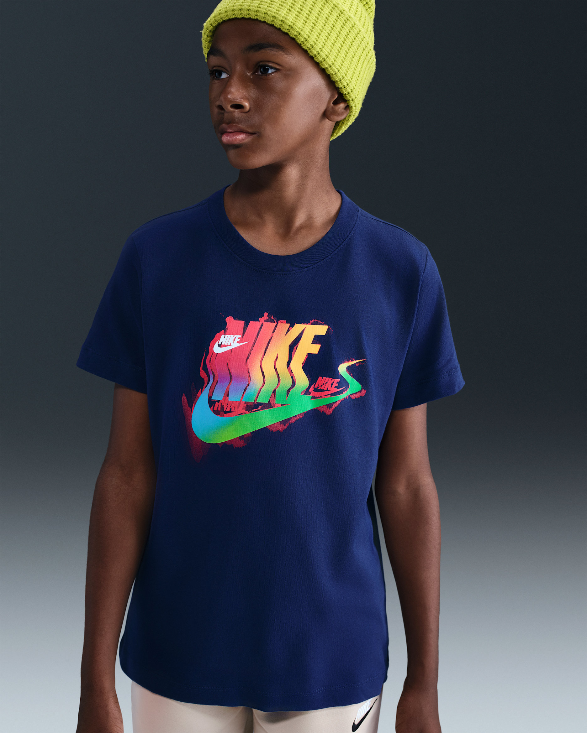 Playera para niños talla grande Nike Sportswear - Azul vacío
