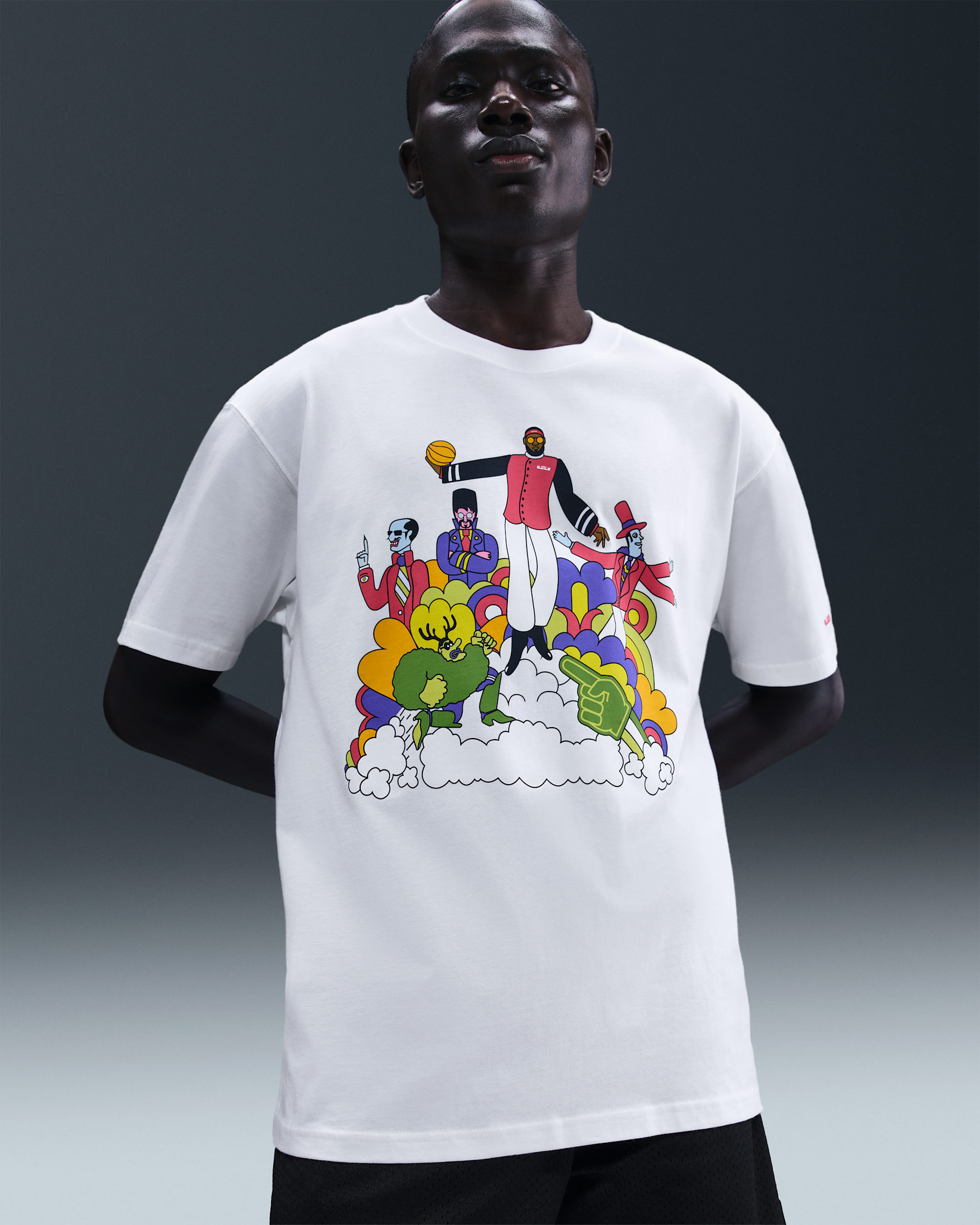 T-shirt de basquetebol LeBron "Heat Wave" para homem - Branco