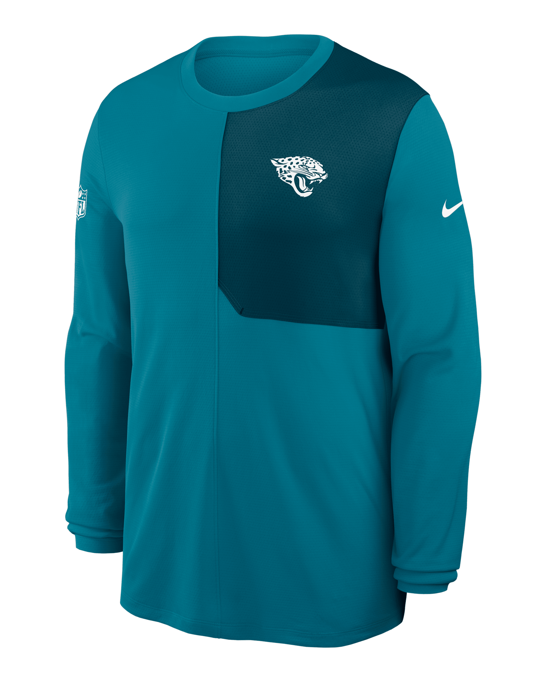 Playera de manga larga Nike Dri-FIT de la NFL para hombre Jacksonville Jaguars Sideline Coach - Azul