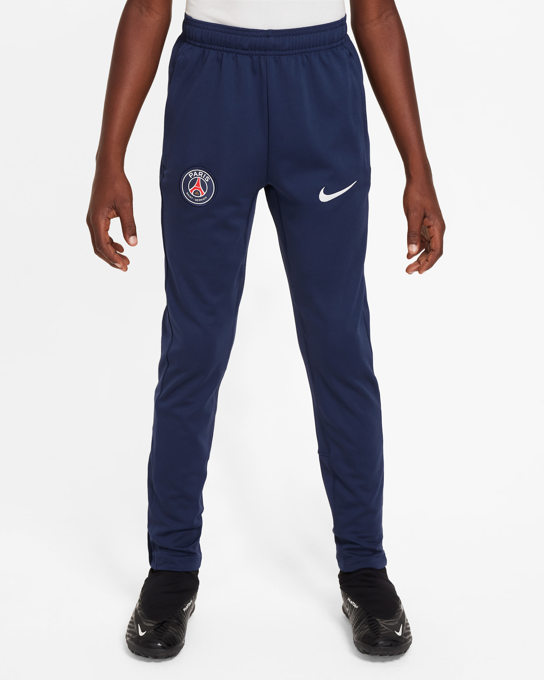 Pantalon de foot en maille Nike Dri-FIT Paris Saint-Germain Academy Pro pour ado - Midnight Navy/Blanc