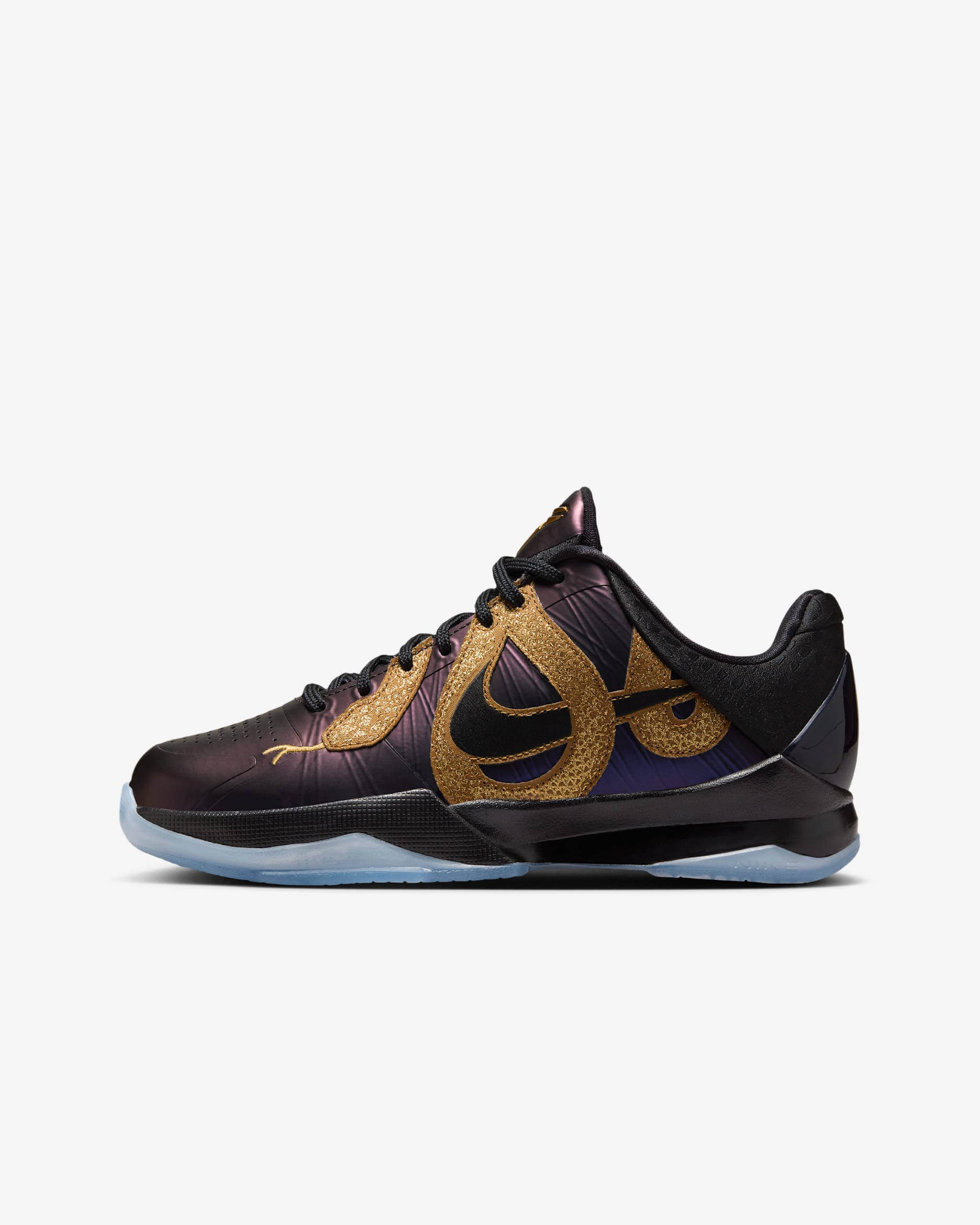 Kobe V Older Kids' Basketball Shoes - Eggplant/Metallic Gold/Black