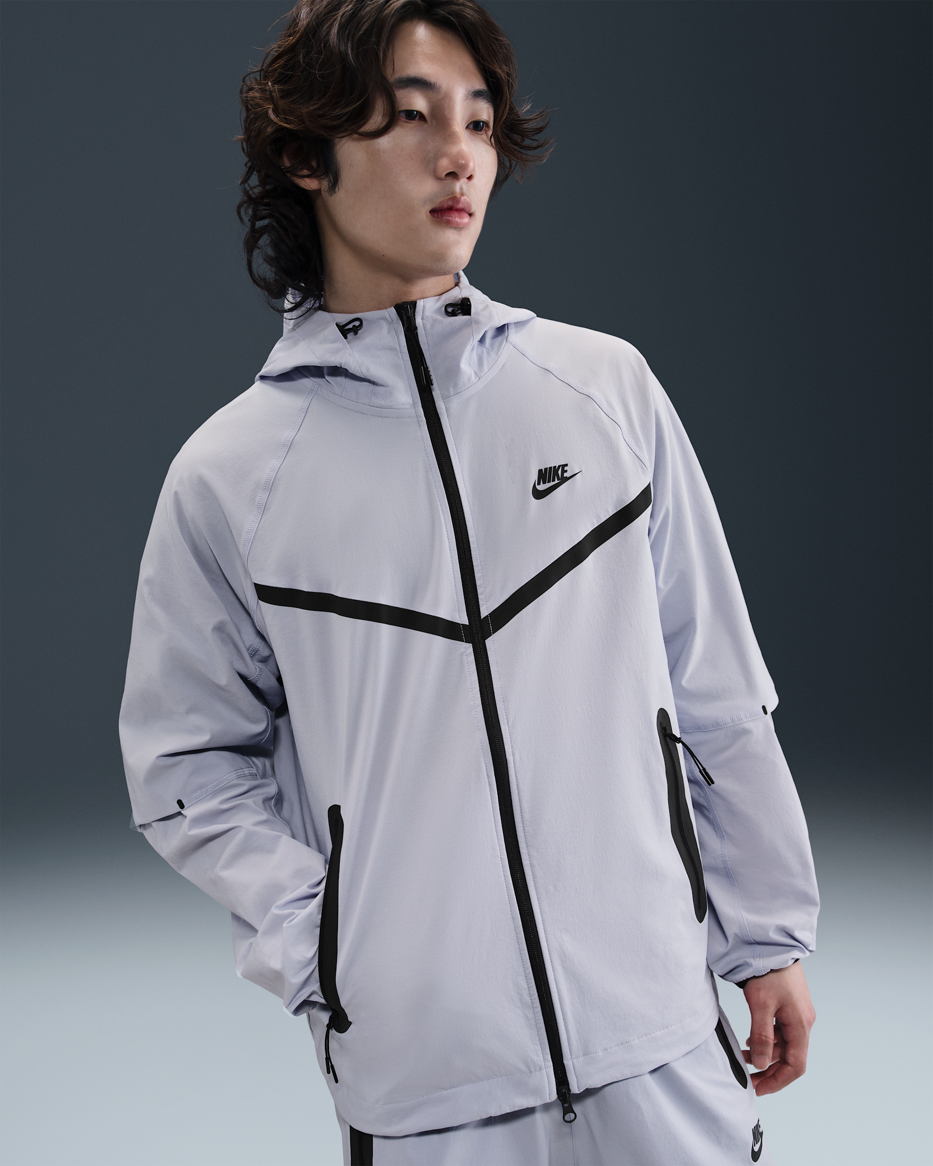 Nike Tech Windrunner Men's Woven Full-Zip Jacket - Ghost/Ghost/Black