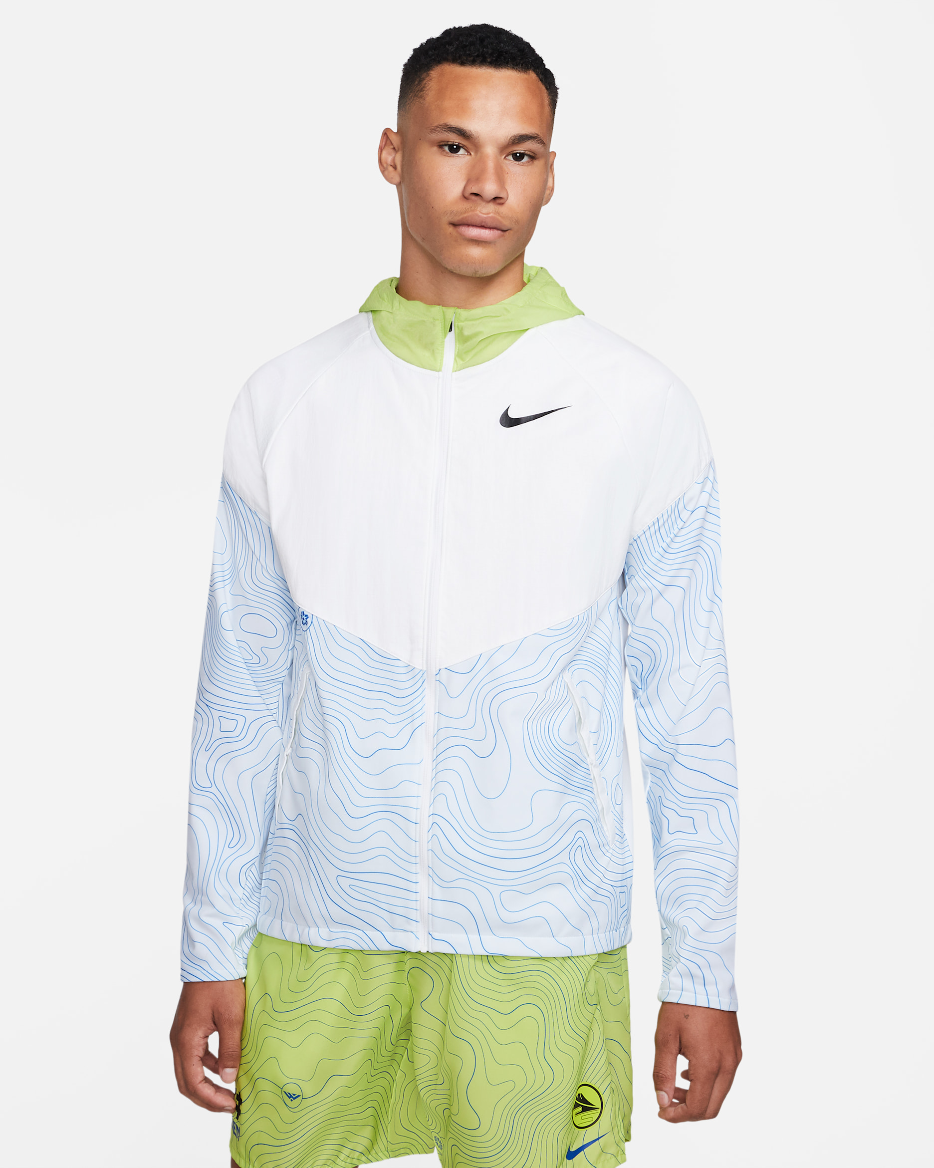 Nike Therma Essential løpejakke til herre - Hvit/Cyber/Svart