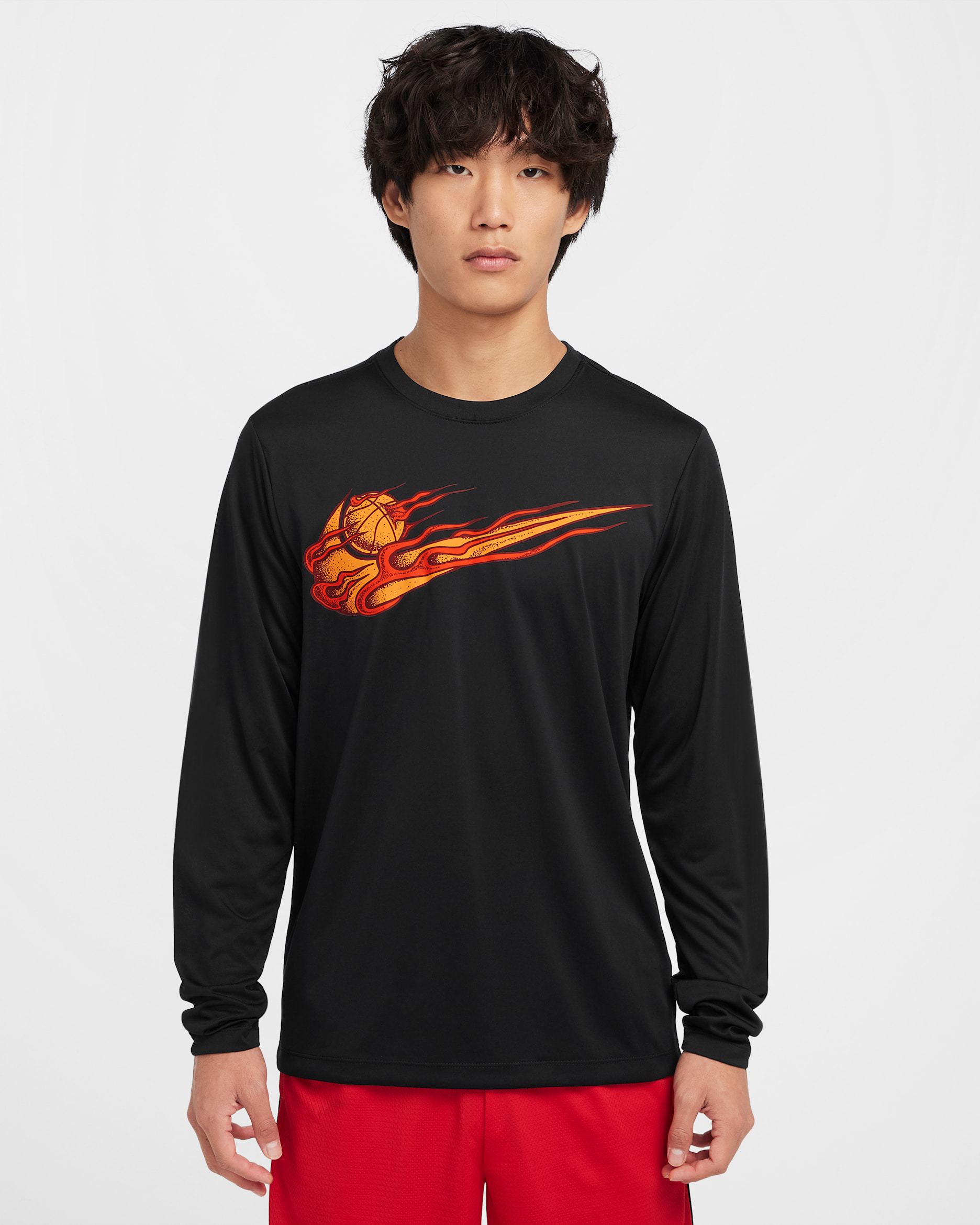 ナイキ メンズ Dri-FIT ロングスリーブ バスケットボール Tシャツ - ブラック