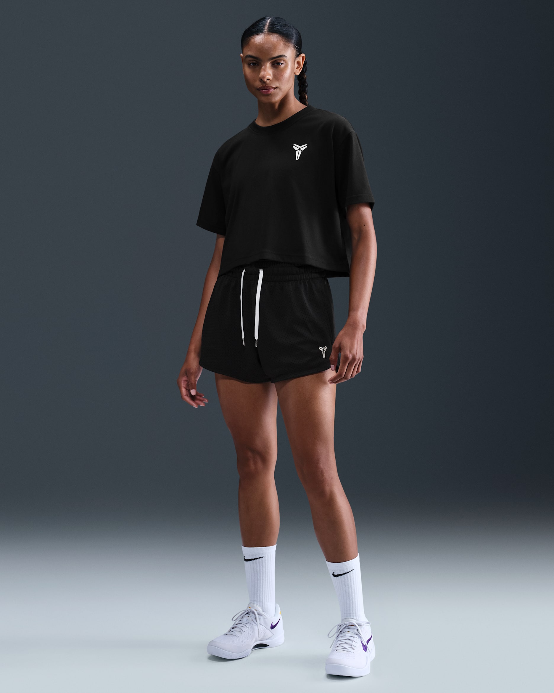 Kobe Women's Mesh Basketball Shorts - Black/Sanddrift