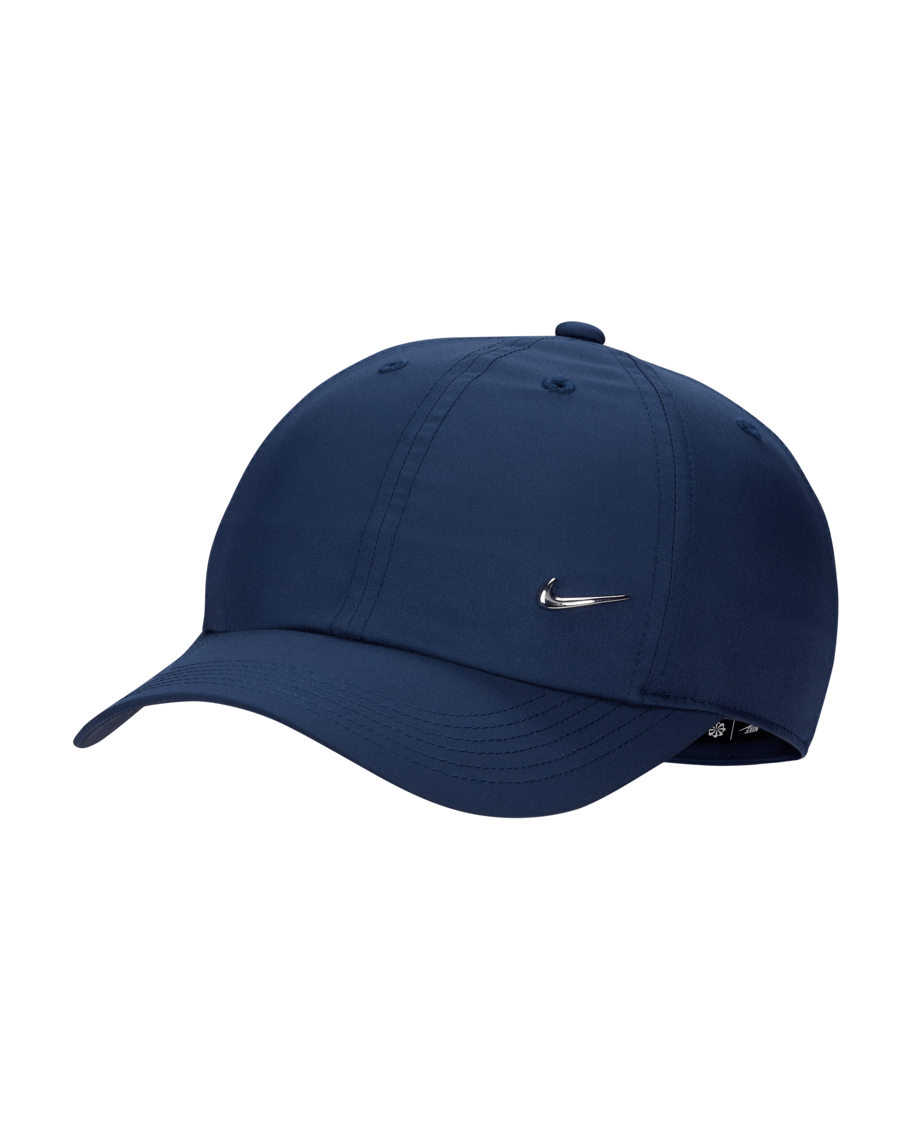 Nike Dri-FIT Club Kids' Unstructured Metal Swoosh Cap - Midnight Navy/Metallic Silver