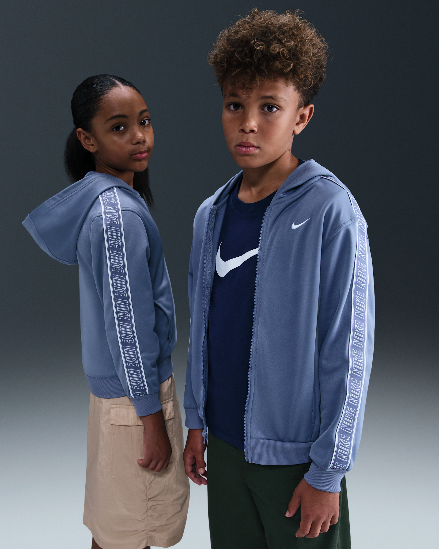 Sweat à capuche entièrement zippé Nike Sportswear Club pour ado - World Indigo/World Indigo/World Indigo/Blanc