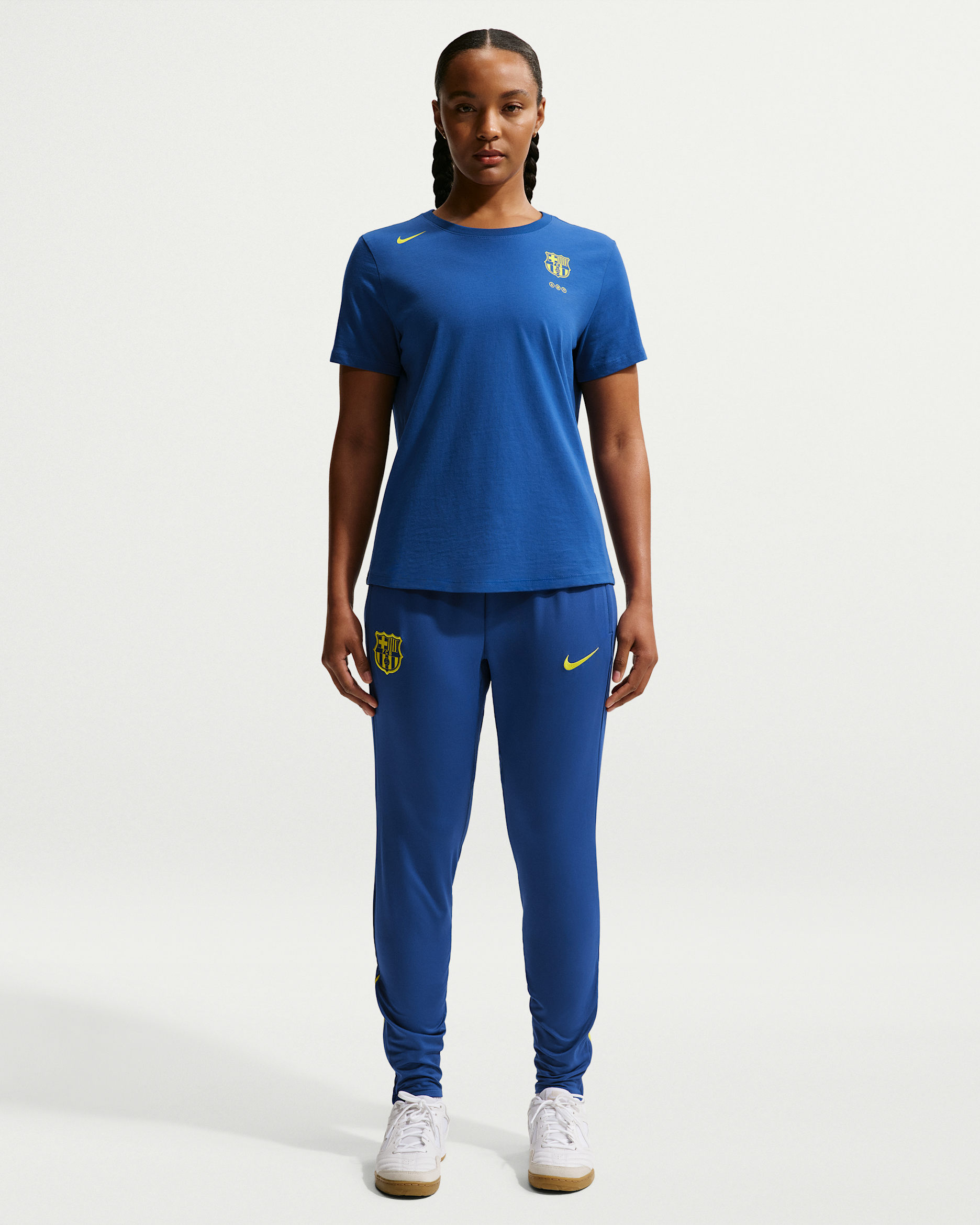 FC Barcelona Strike Dördüncü Nike Dri-FIT Örgü Kadın Futbol Eşofman Altı - Gym Blue/Opti Yellow/Opti Yellow