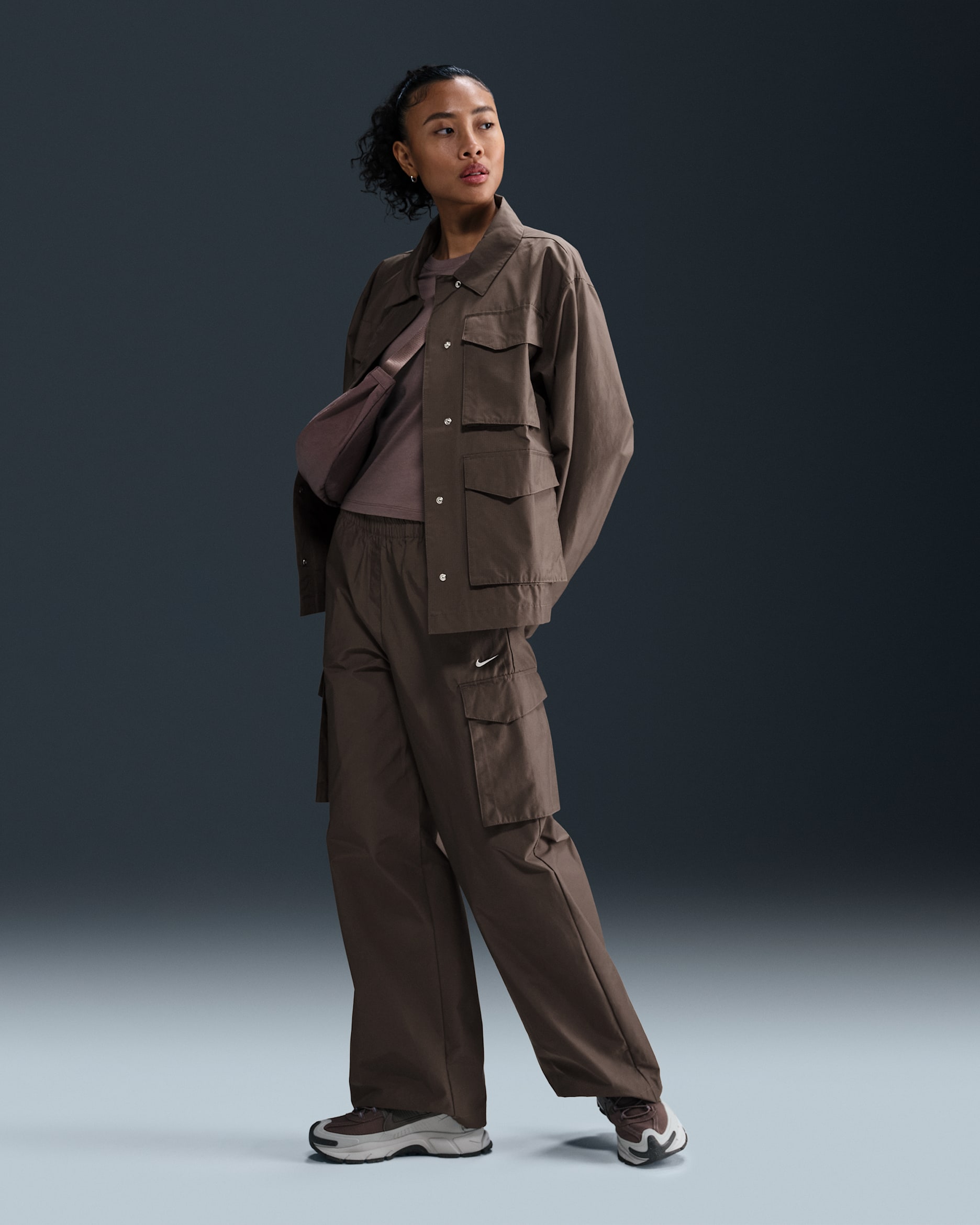 Nike Sportswear Everything Wovens Women's Mid-Rise Cargo Pants - Ironstone/White
