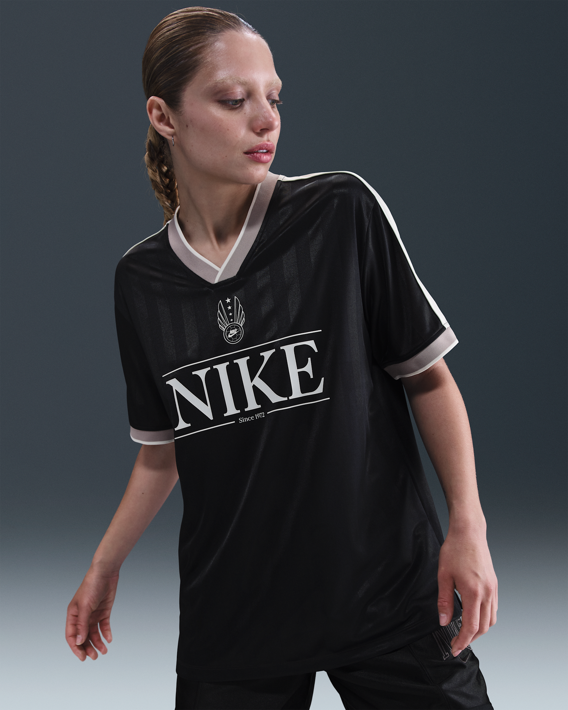 Nike Sportswear Part superior de punt amb coll en punta - Dona - Negre/Sail/College Grey/Sail