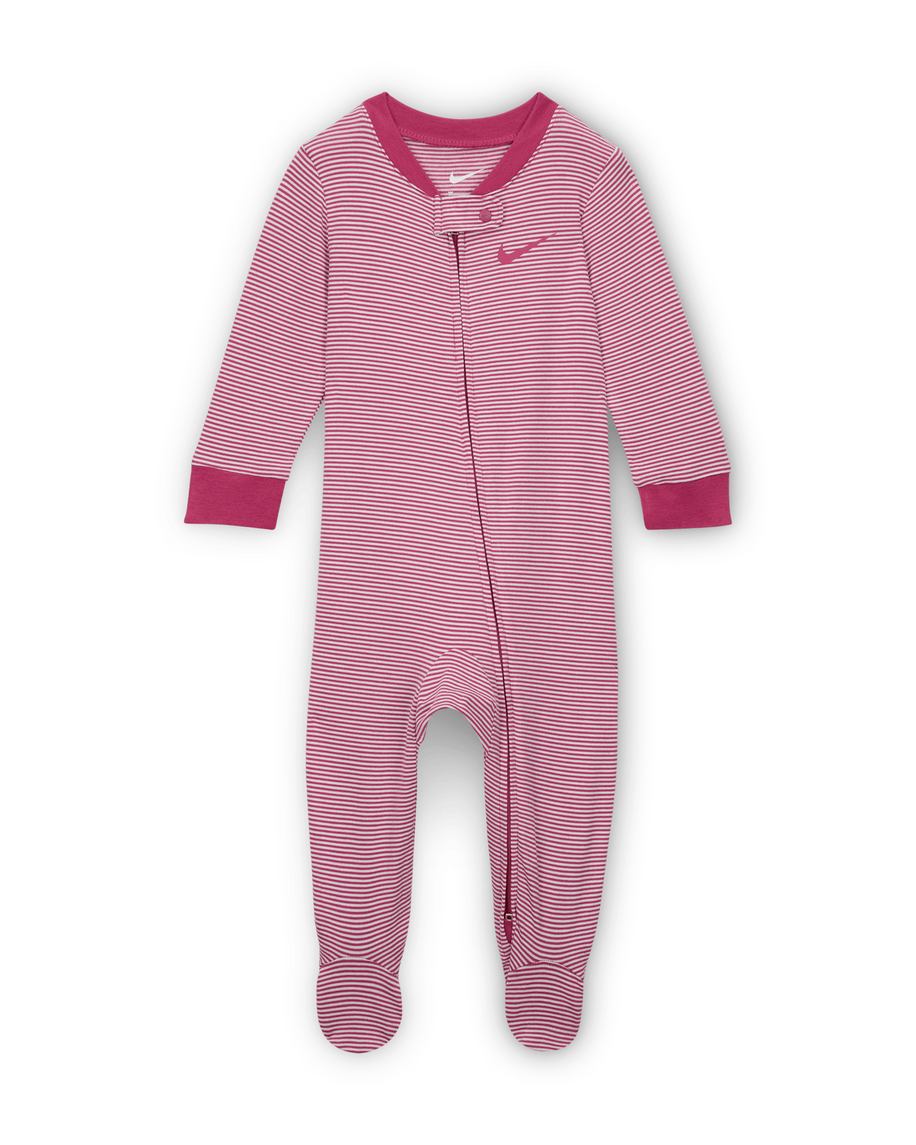 Nike Baby (0-9M) Striped Footed Coverall - Sweet Beet