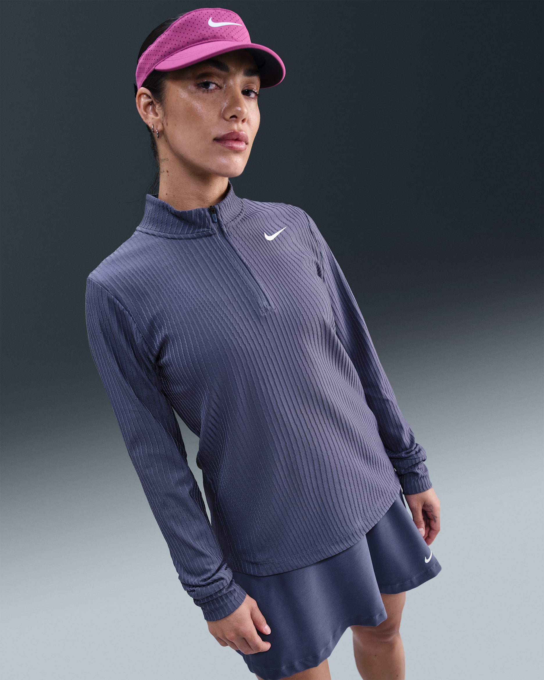 Nike Tour Women's Dri-FIT ADV 1/2-Zip Golf Top - Sanded Purple/White