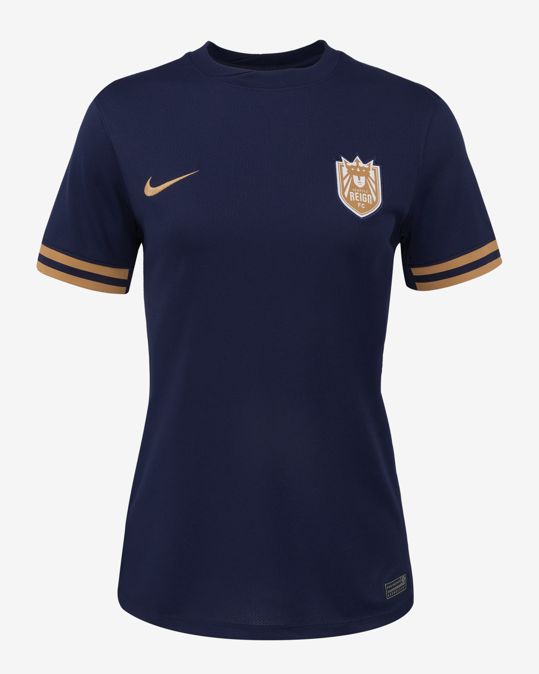 Jersey Nike Dri-FIT de la NWSL tipo réplica para mujer Seattle Reign FC 2025 Stadium local - Azul oscuro/Oro elemental