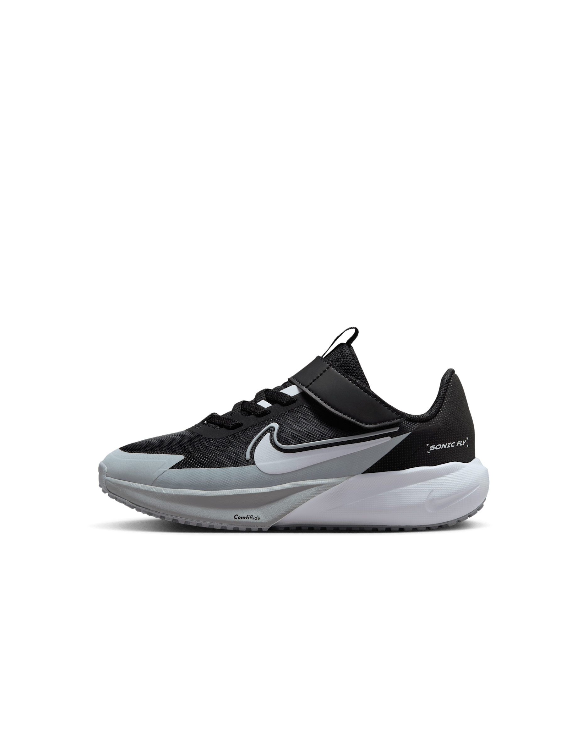 Tenis de correr para niños de preescolar Nike Sonic Fly - Negro/Gris lobo/Blanco