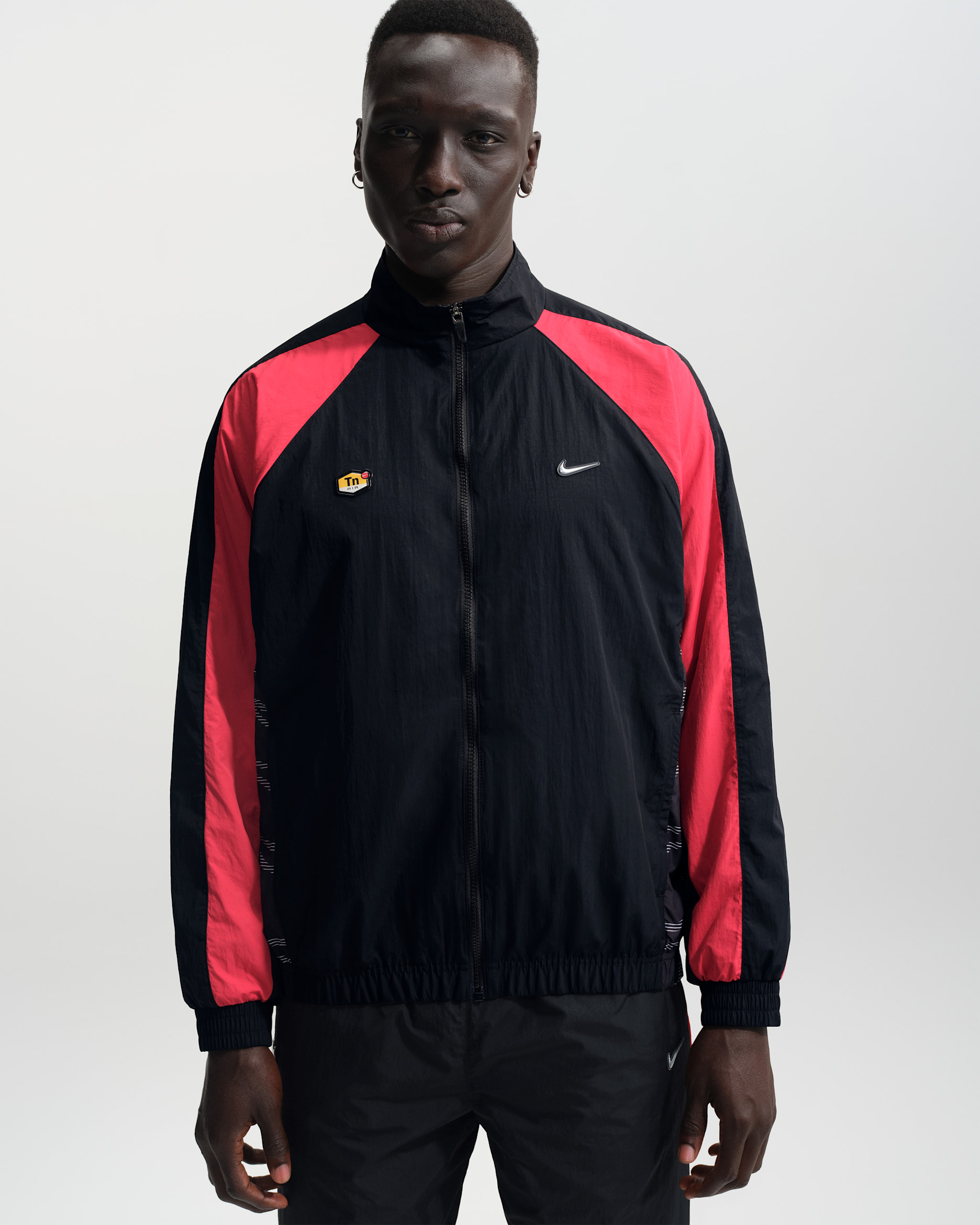 Nike Sportswear Tuned Air gewebtes Track-Oberteil (Herren) - Schwarz/University Red