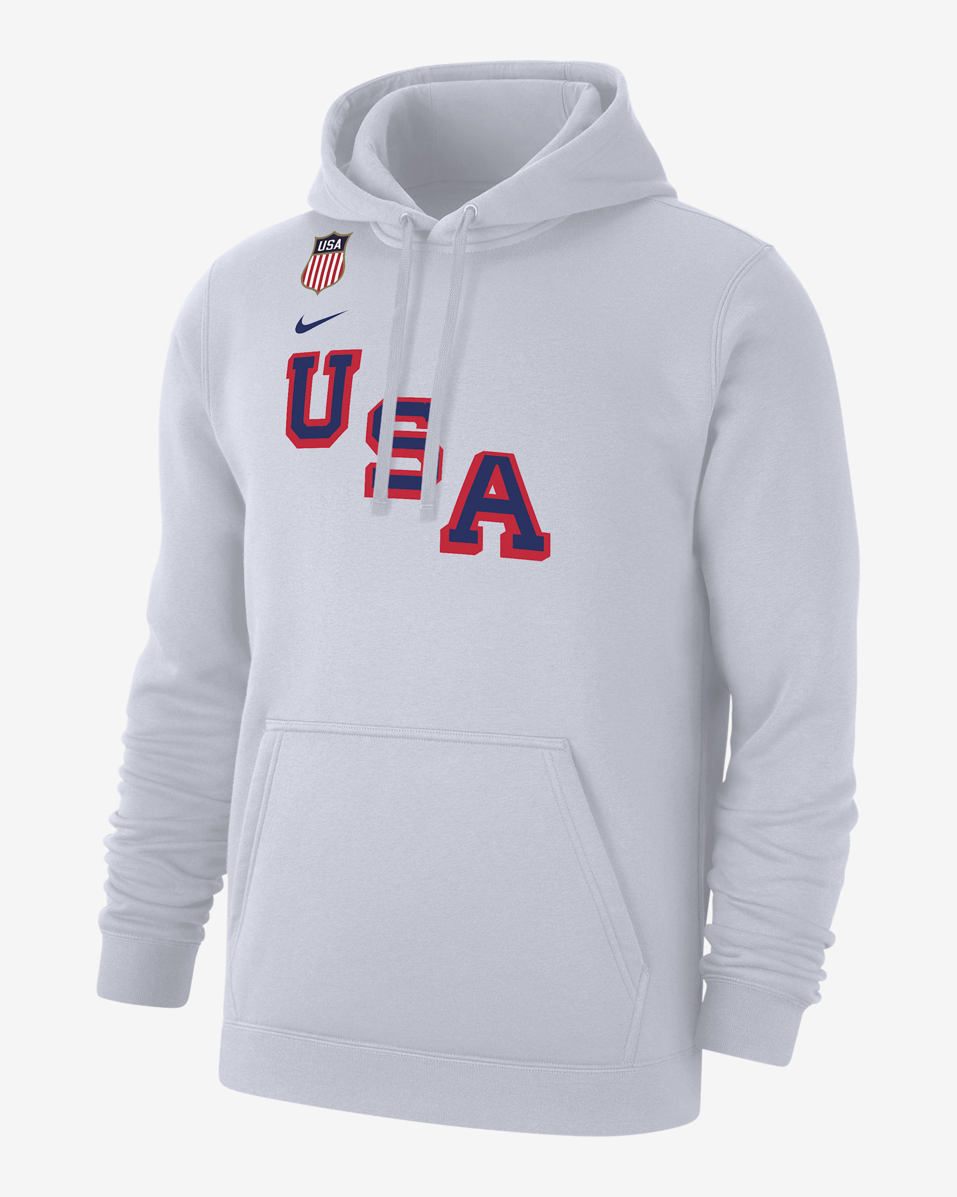 Sudadera con gorro sin cierre de hockey para hombre Quinn Hughes "Team USA" Nike Club Fleece - Blanco
