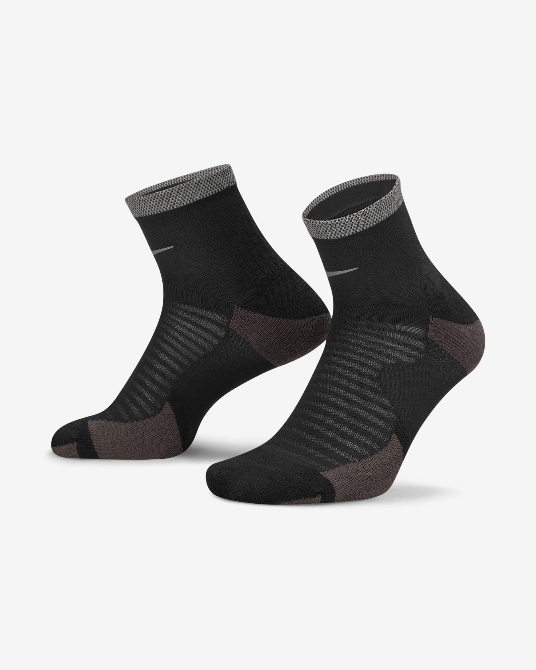 Nike Dri-FIT Spark Cushioned Ankle Running Socks - Black/Reflect Silver