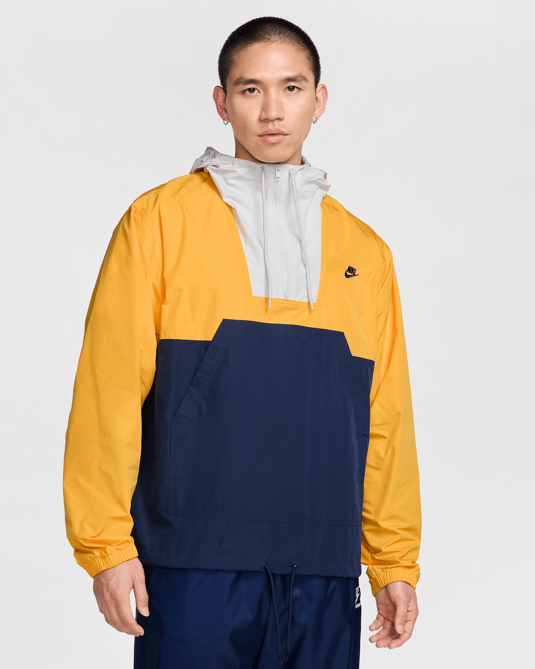 Nike Club Men's Marina Anorak Pullover - University Gold/Midnight Navy/Photon Dust/Midnight Navy
