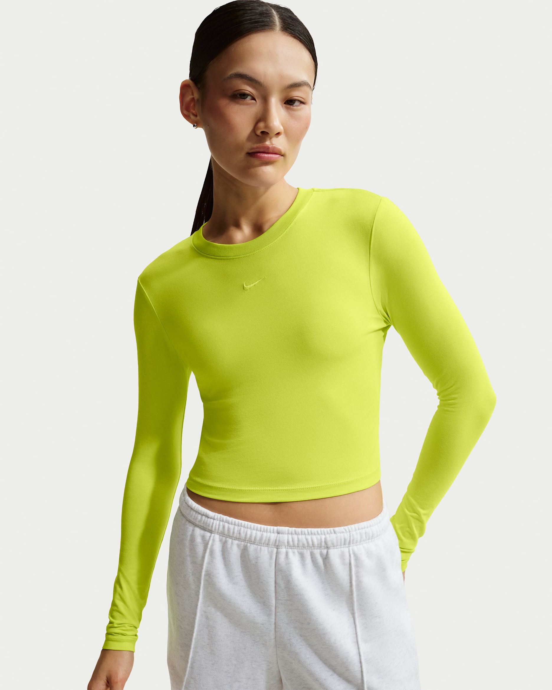 Nike Sportswear Chill Knit Women's Slim Long-Sleeve Cropped Top - Cyber