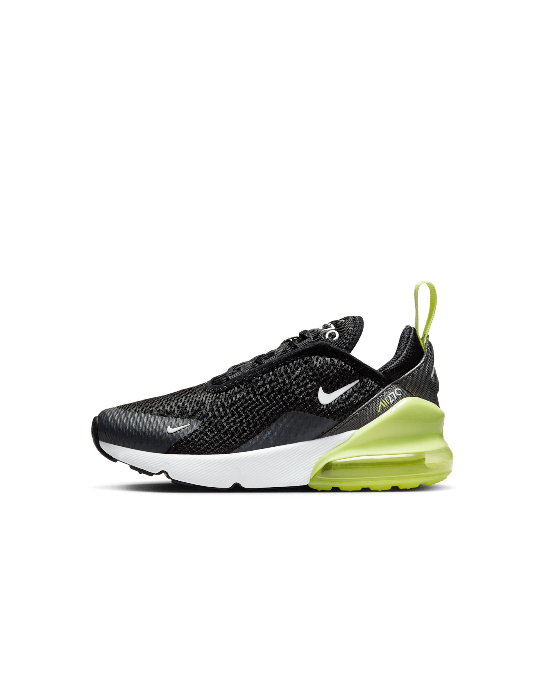 Tenis para niños de preescolar Nike Air Max 270 - Toque de limón claro/Negro/Antracita/Blanco
