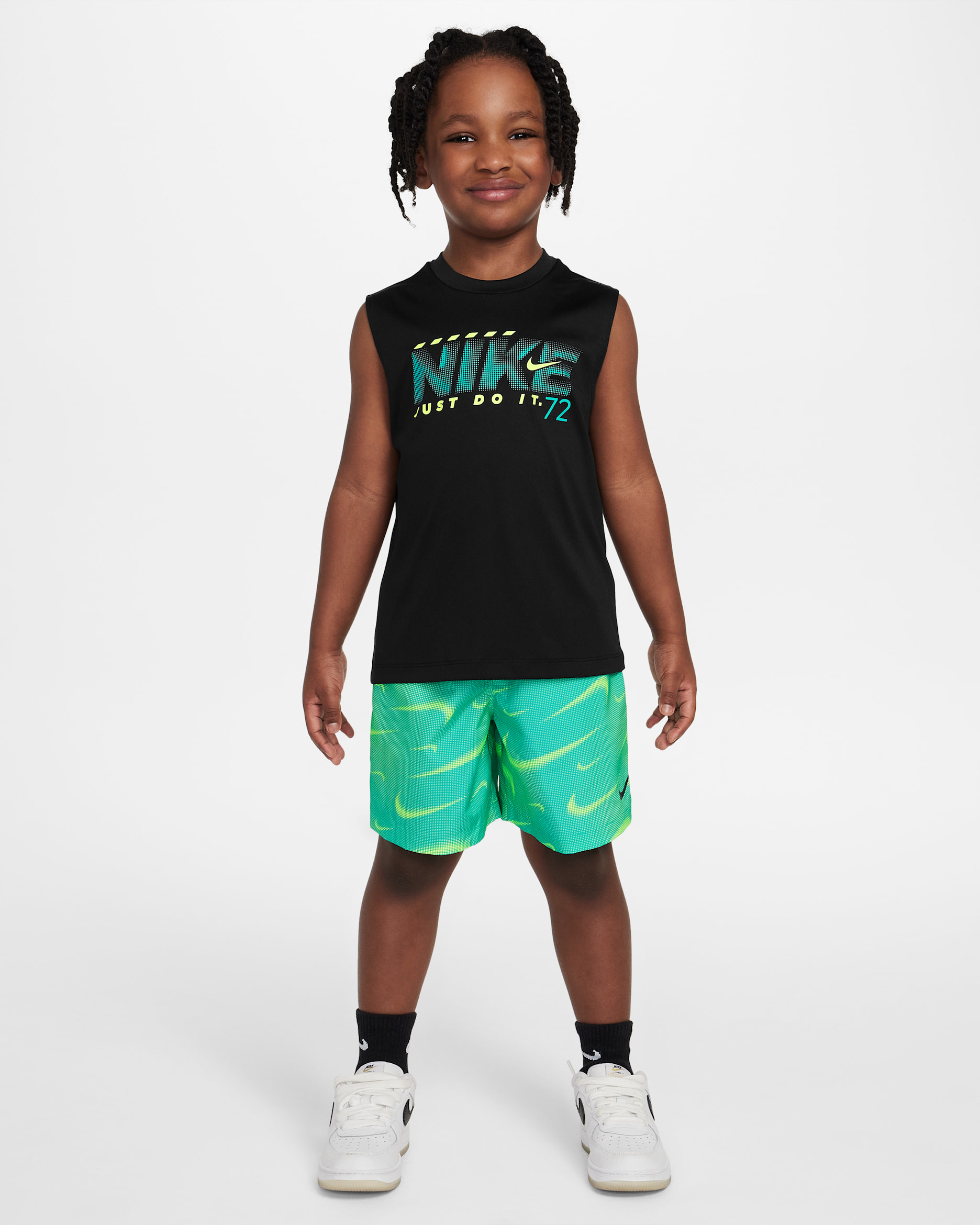 Conjunto de shorts de 2 piezas con estampado Rhythm para niños talla pequeña Nike Dri-FIT - Cactus empolvado