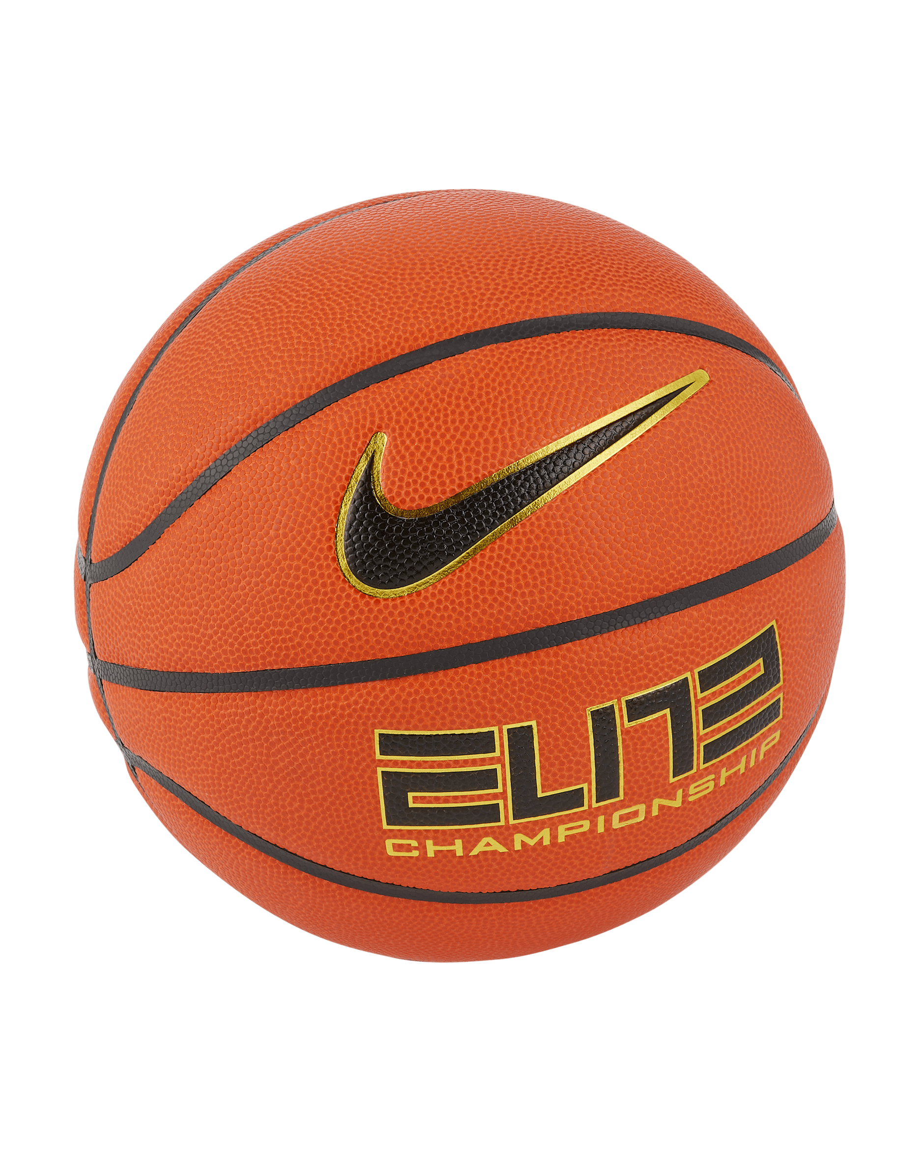 Balón de básquetbol Nike Elite Championship - Ámbar/Negro/Oro metalizado/Negro