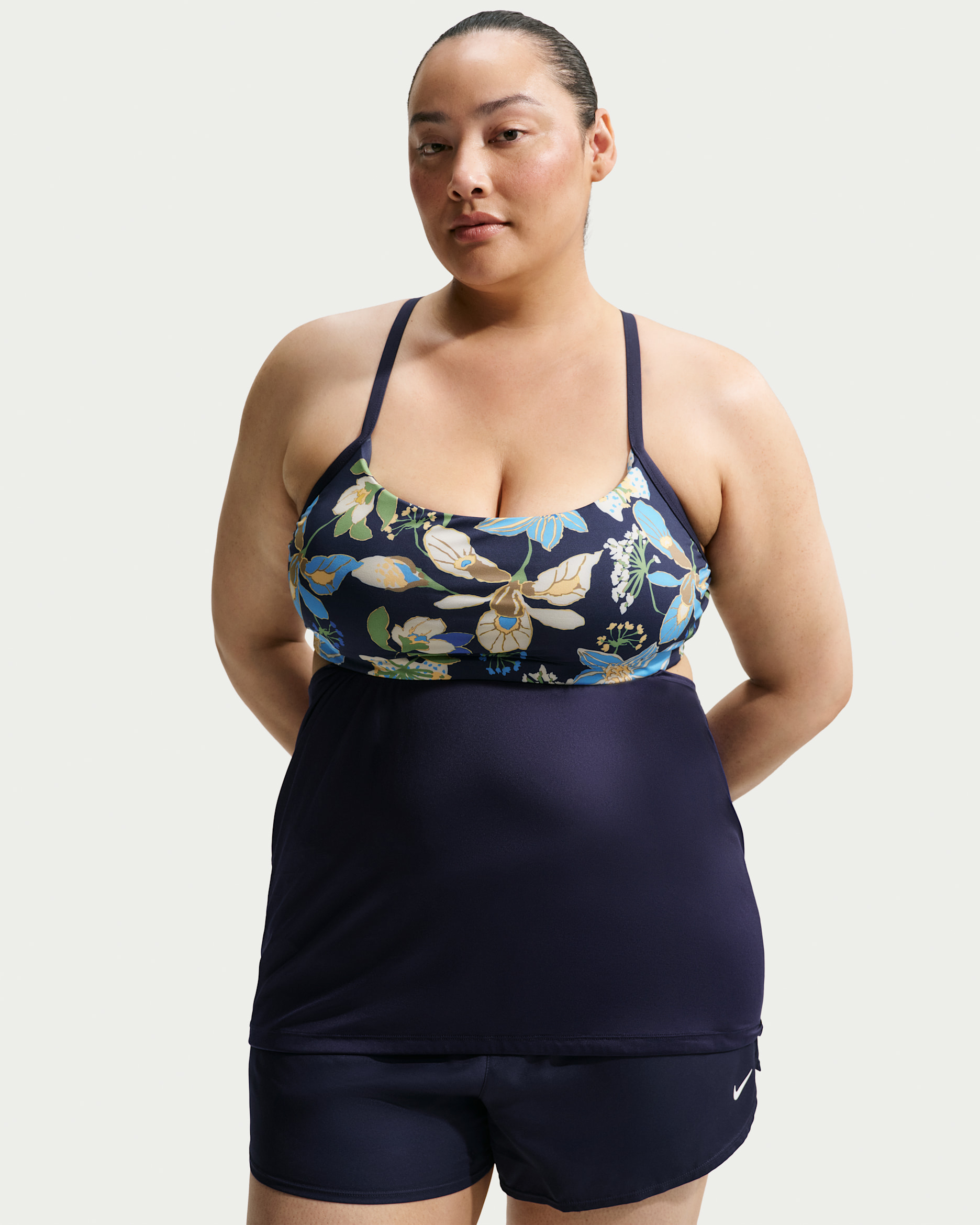 Nike Swim Women's Layered Tankini (Plus Size) - Midnight Navy