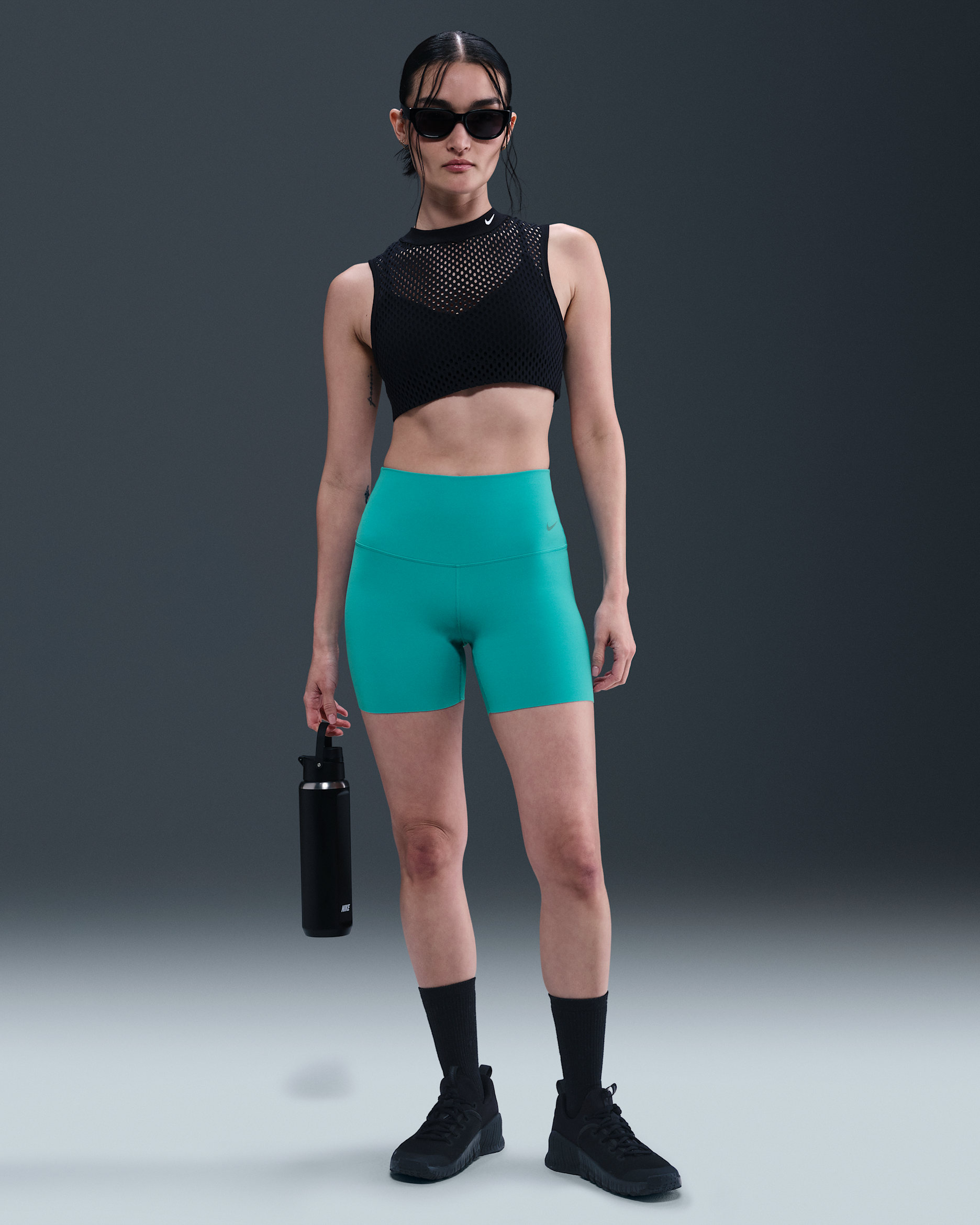 Nike Zenvy Women's High-Waisted 12.5cm (approx.) Biker Shorts - Dusty Cactus/Black