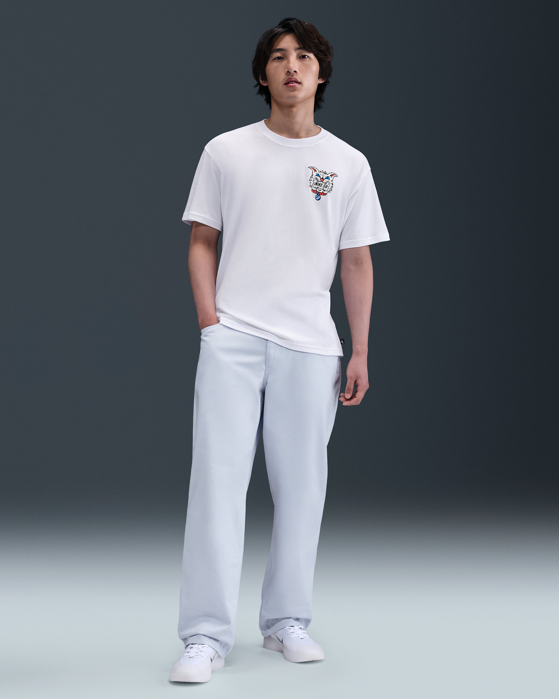 나이키 SB 남성 루즈 데님 스케이트보딩 팬츠 - 풋볼 그레이