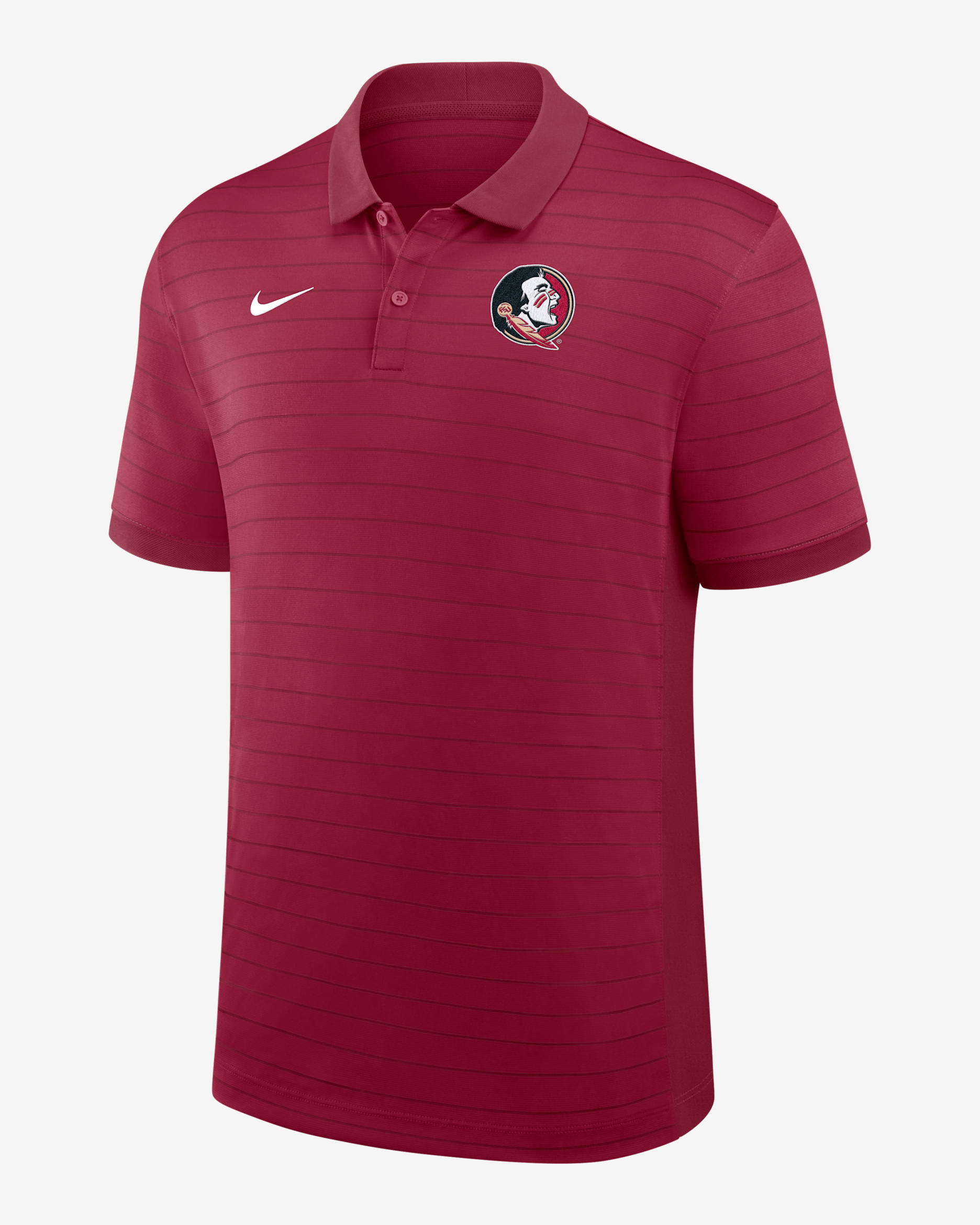 Florida State Sideline Victory Stripe Men's Nike Dri-FIT College Polo - Garnet
