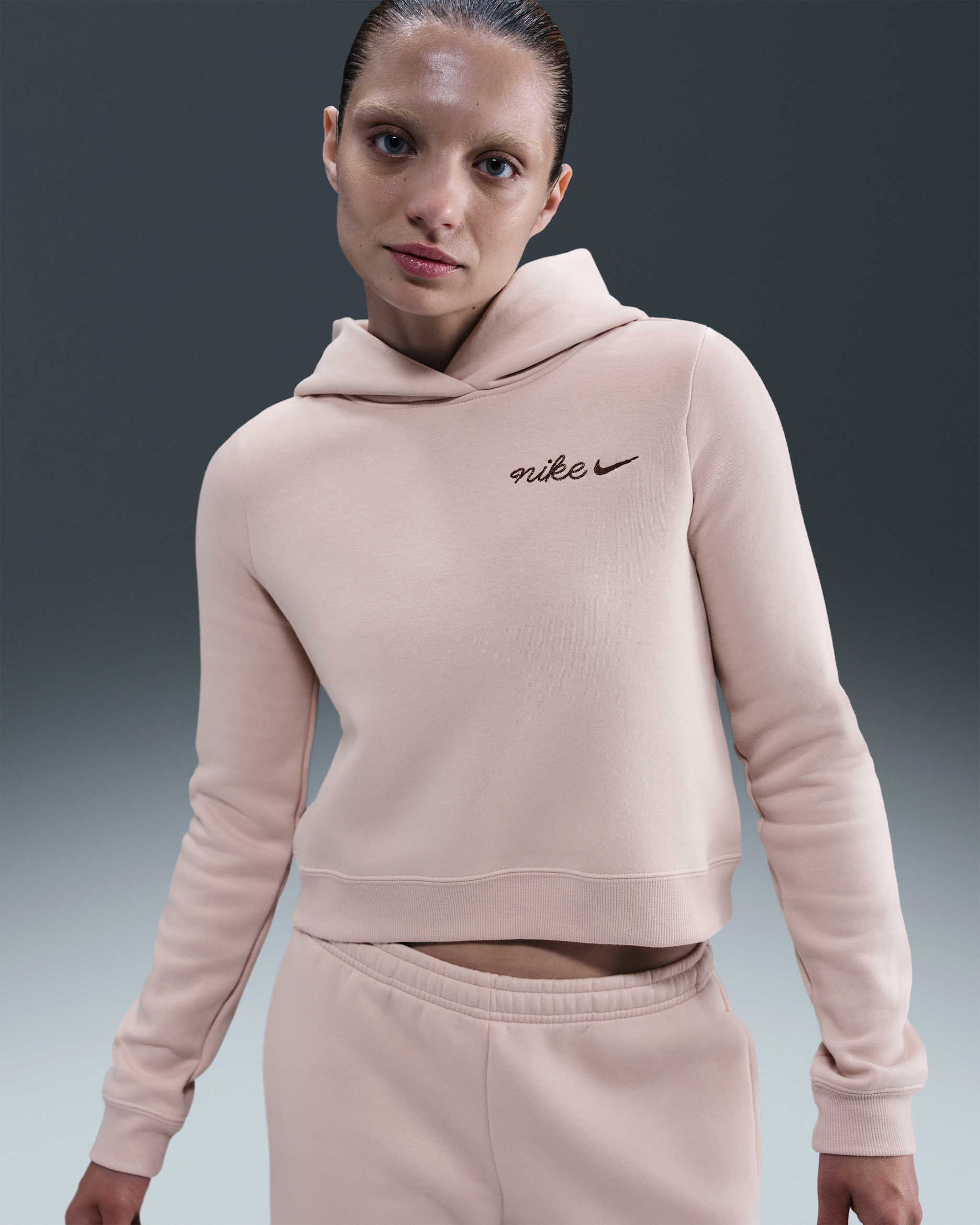 Sudadera con gorro para mujer Nike Sportswear Phoenix Fleece - Rojo sedimento