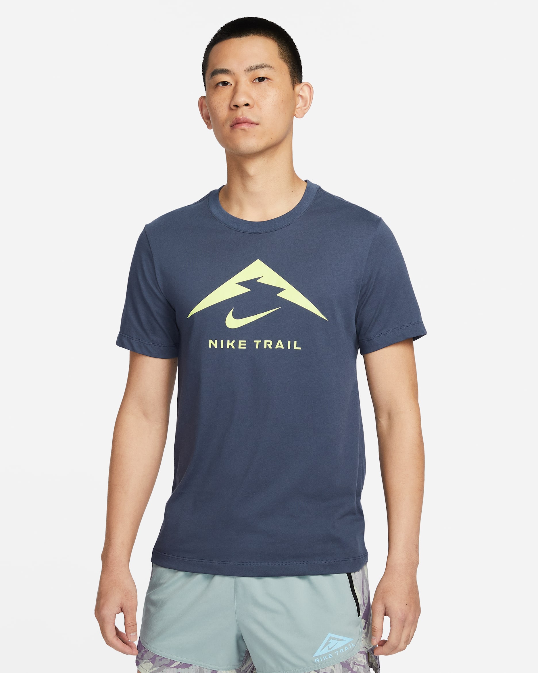 เสื้อยืดวิ่งเทรลผู้ชาย Nike Dri-FIT - Thunder Blue
