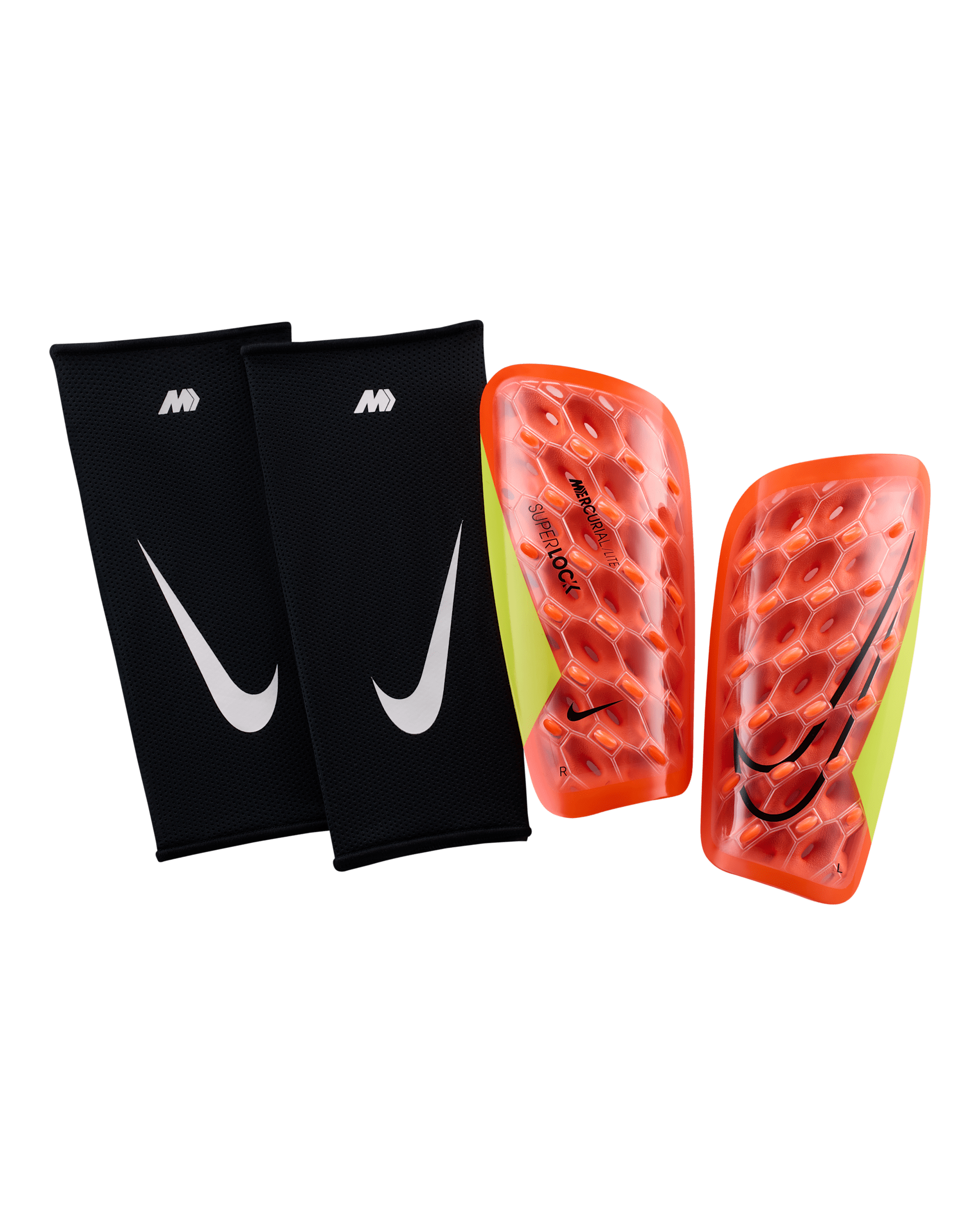 Parastinchi da calcio Nike Mercurial Lite SuperLock - Hyper Crimson/Volt/Nero