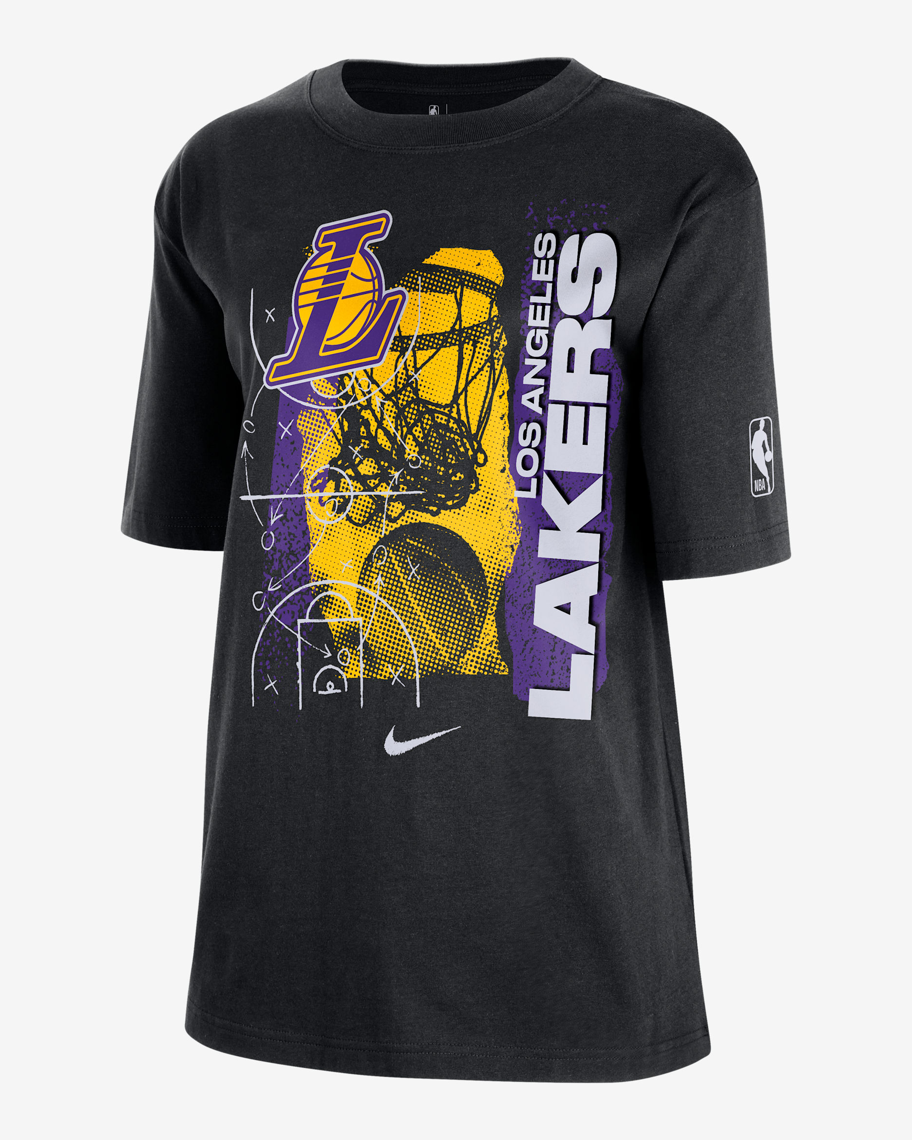 Los Angeles Lakers Courtside Women's Nike NBA T-Shirt - Black