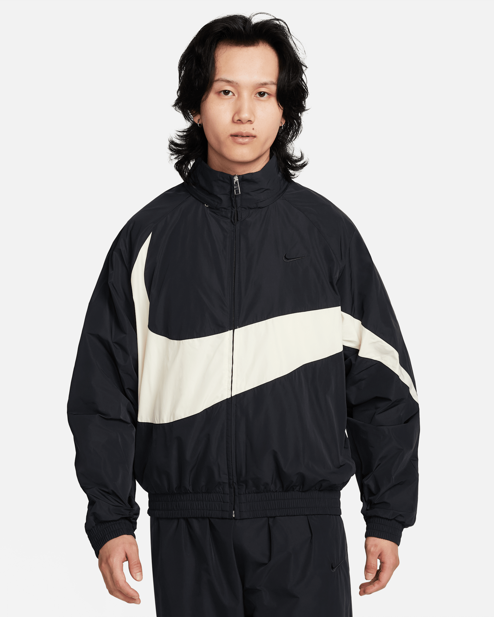 Nike Swoosh Men's Woven Jacket - Black/Coconut Milk/Black