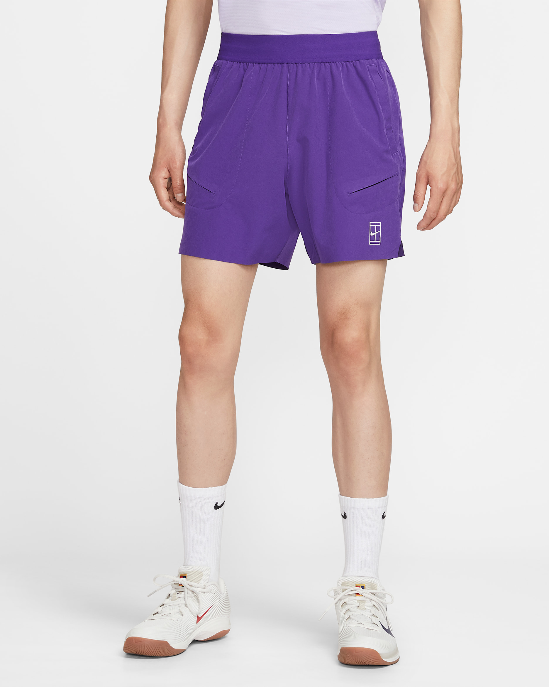 NikeCourt Advantage Men's Dri-FIT 6" Tennis Shorts - Wild Grape/White